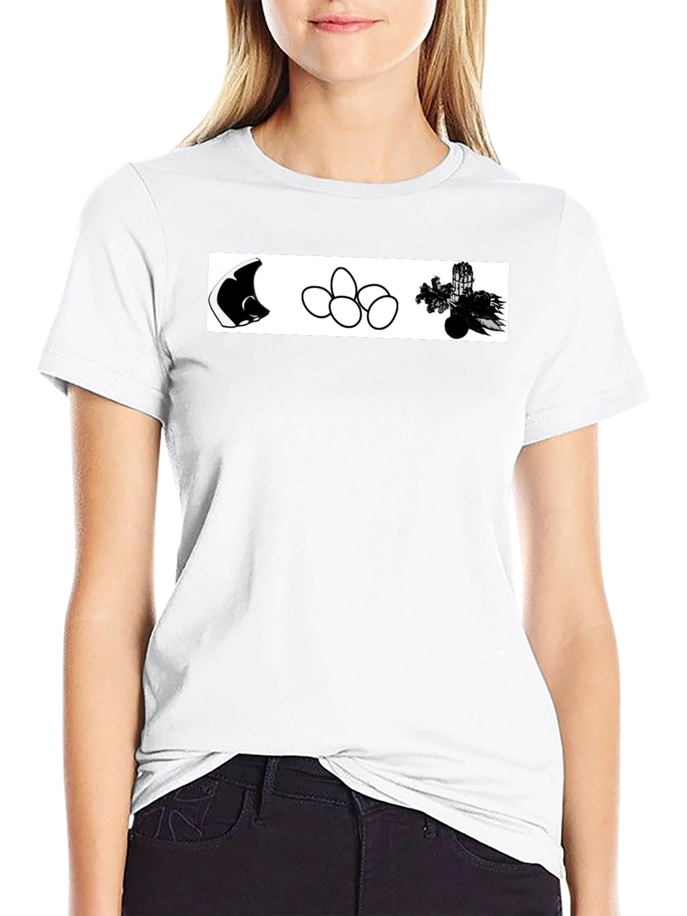 Mens Black T-shirt with Unique Graphic