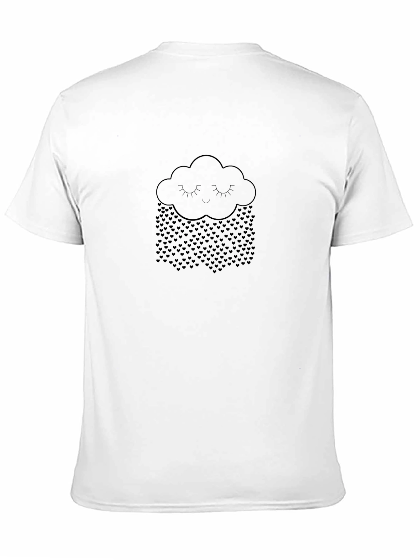 Dreamy Cloud Heart Rain Black T-Shirt