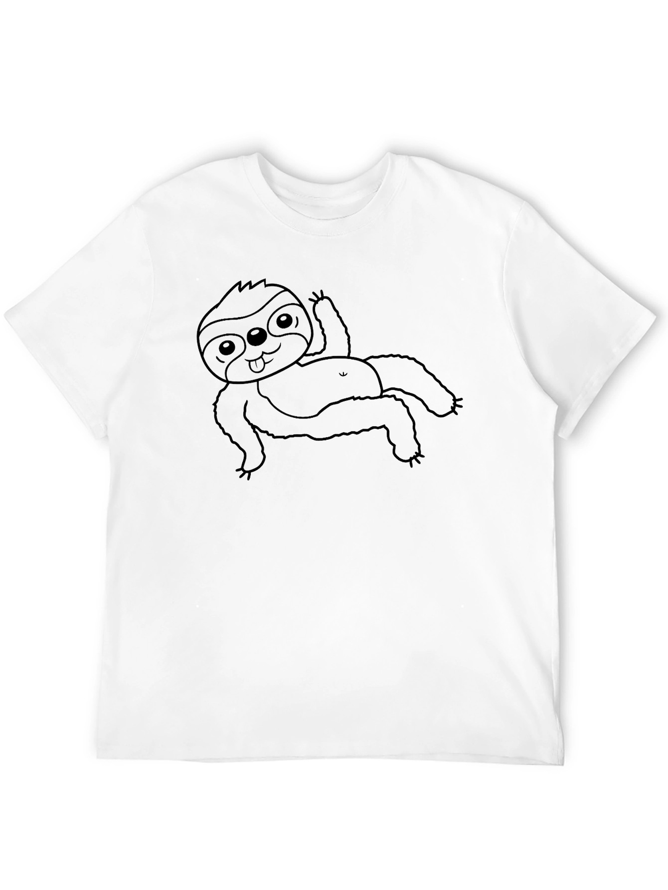 Cute Sloth Graphic T-Shirt - Casual Black Tee