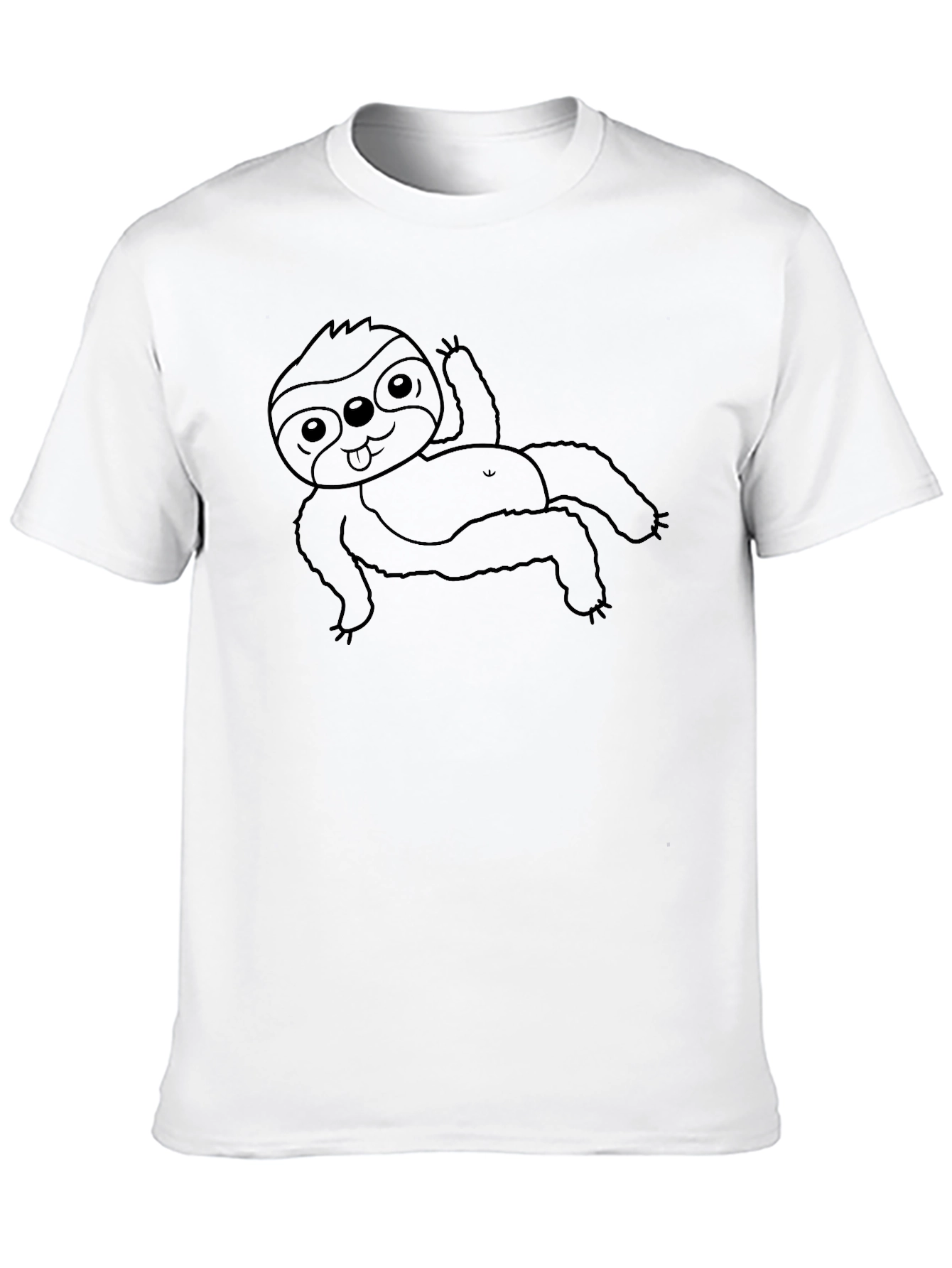 Cute Sloth Graphic T-Shirt - Casual Black Tee