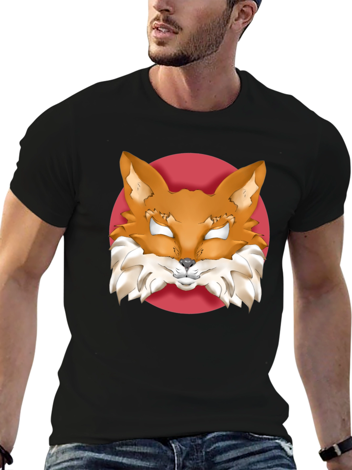 Fox Graphic Tee - Stylish Animal Print T-Shirt