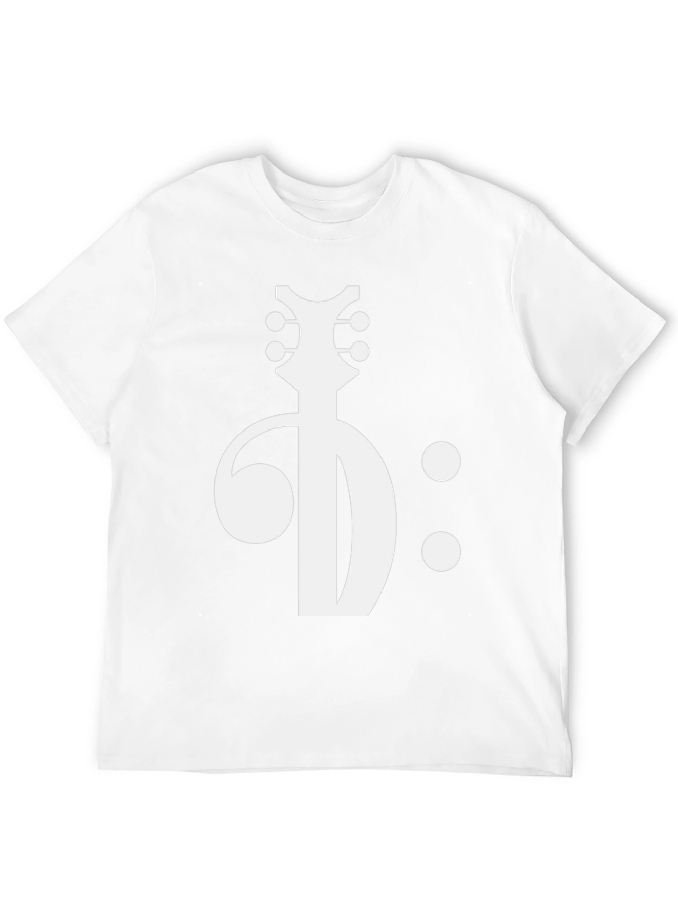 Musical Guitar Clef Graphic Tee - Black Cotton T-Shirt