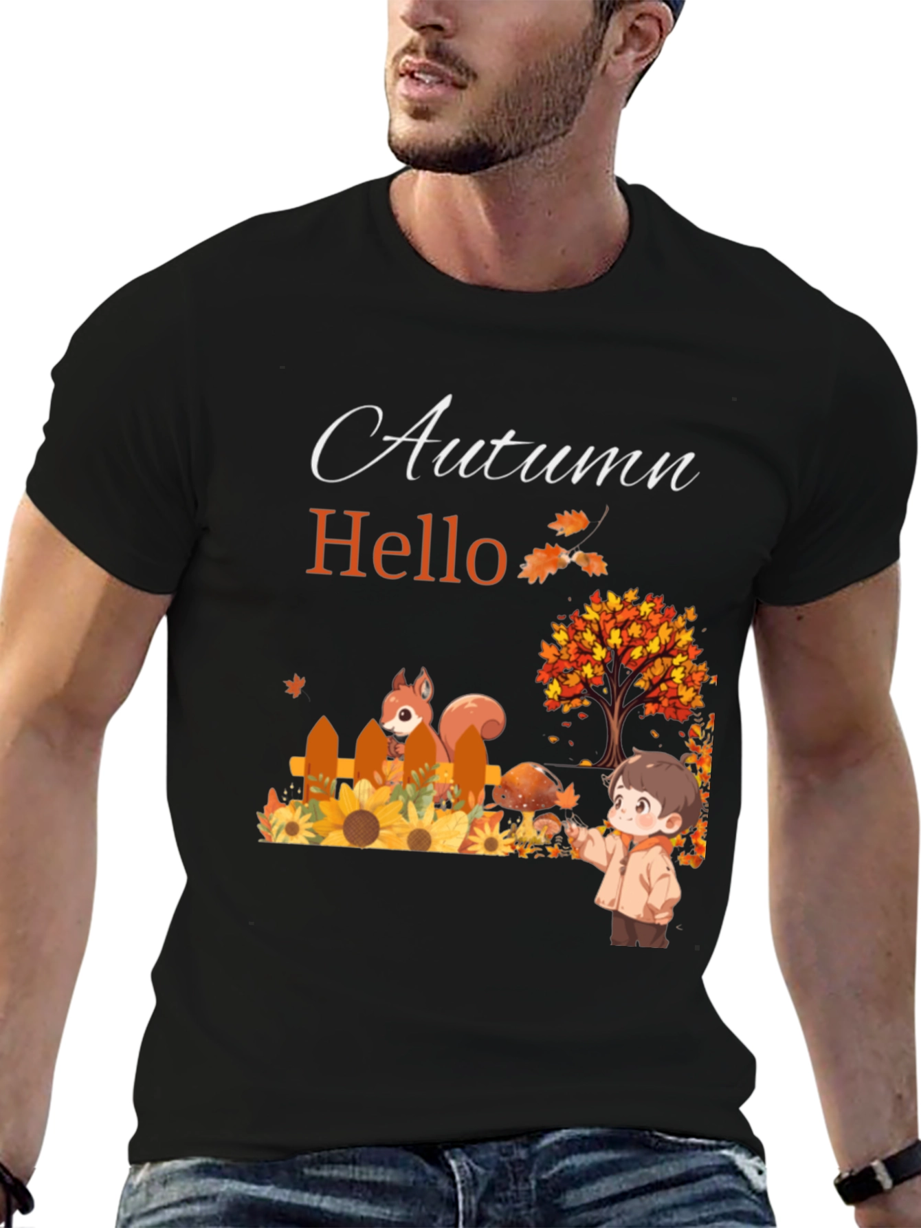 Autumn Hello T-Shirt - Cute Fall Design