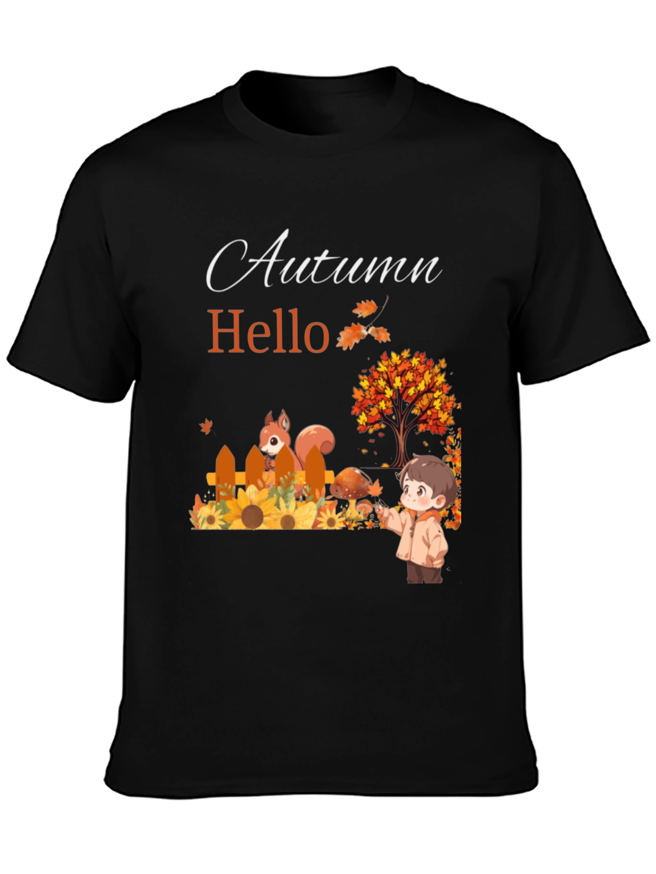 Autumn Hello T-Shirt - Cute Fall Design