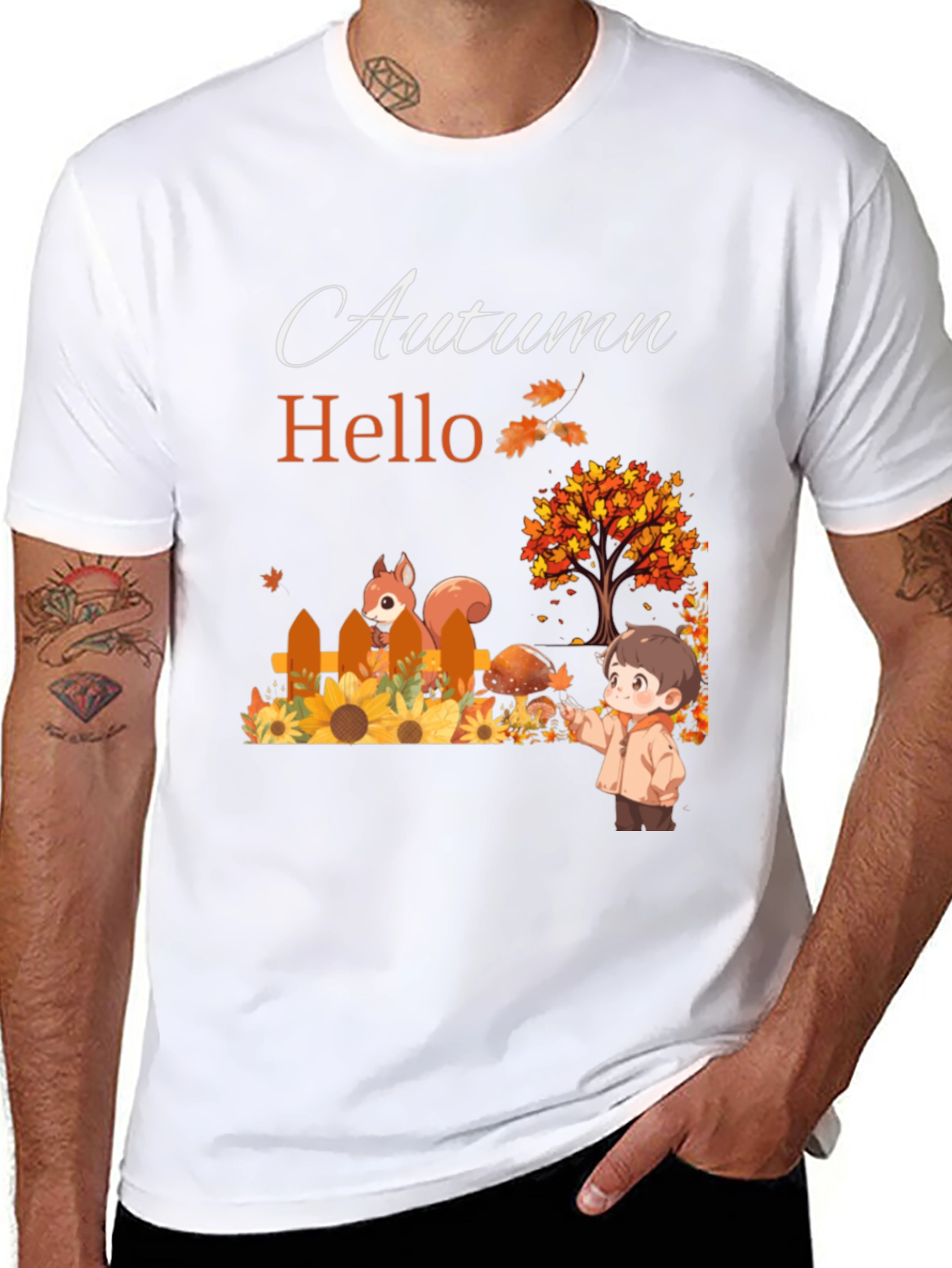Autumn Hello T-Shirt - Cute Fall Design