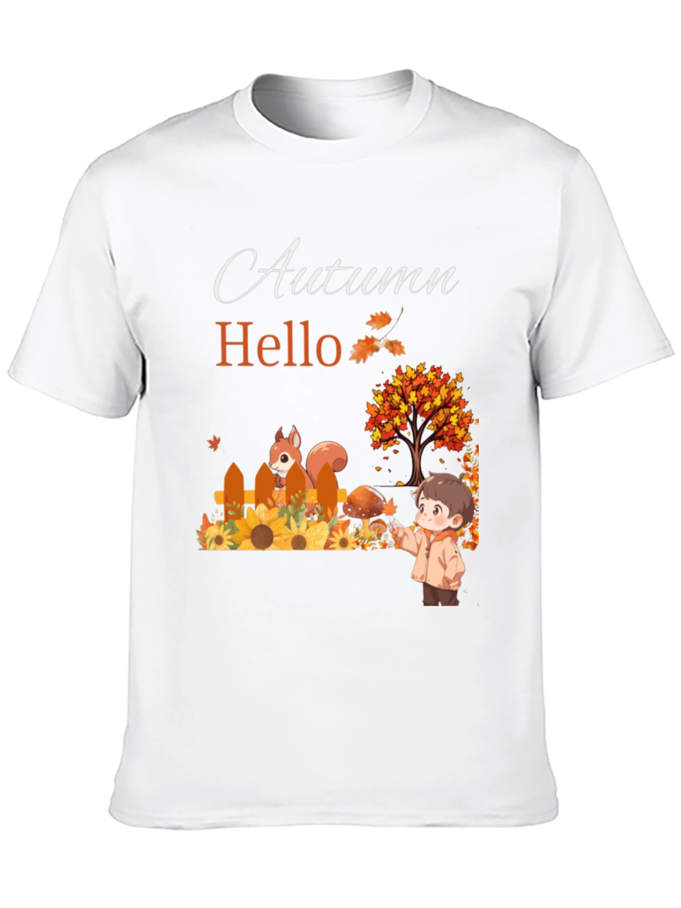 Autumn Hello T-Shirt - Cute Fall Design