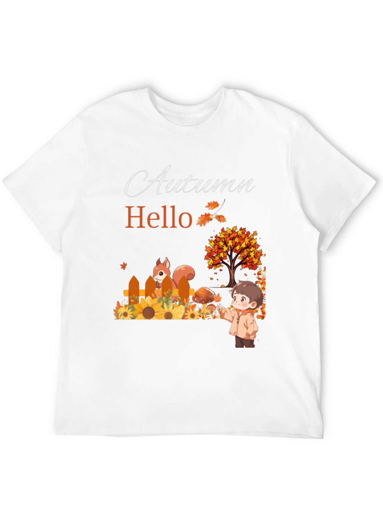 Autumn Hello T-Shirt - Cute Fall Design
