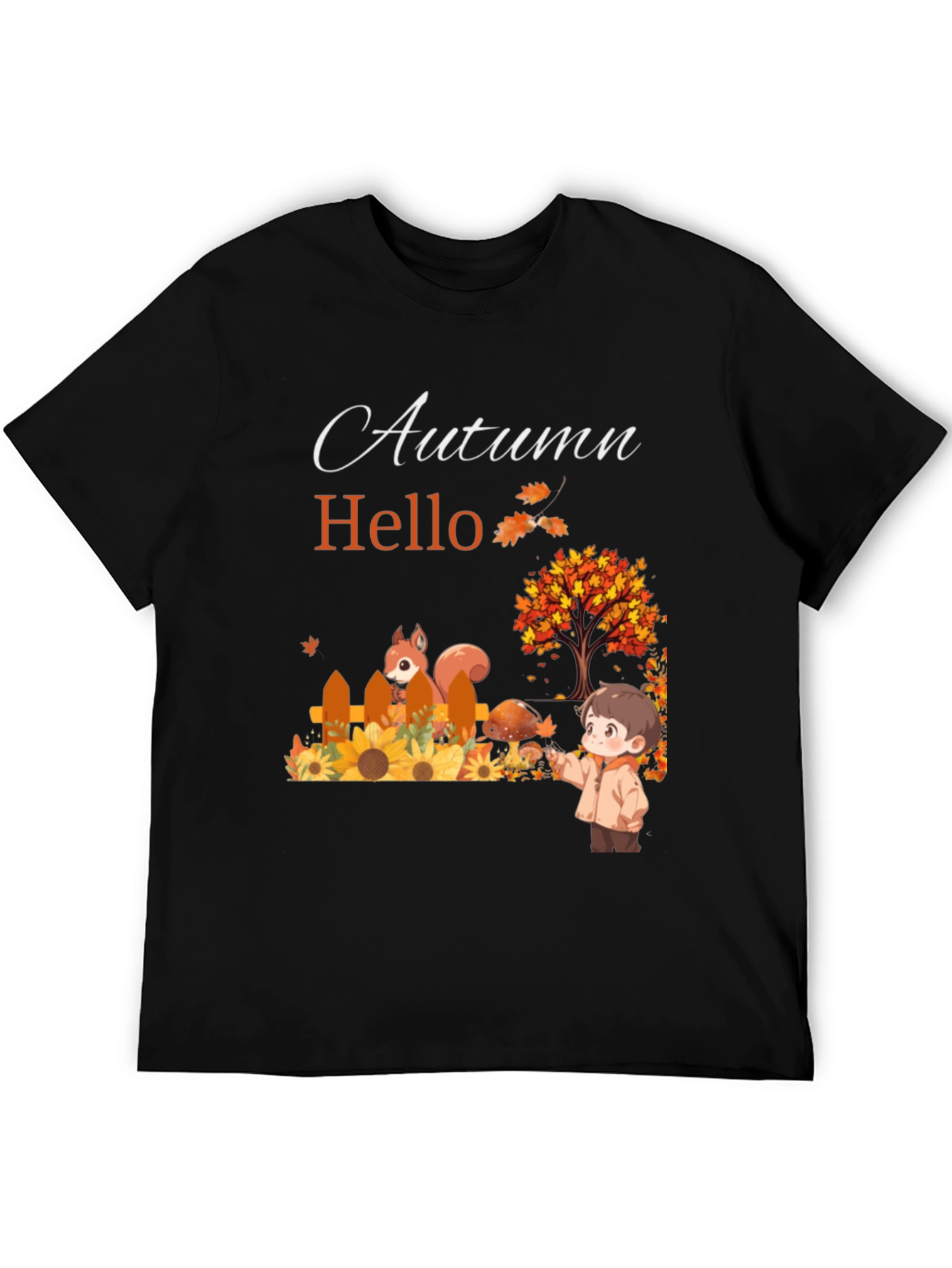 Autumn Hello T-Shirt - Cute Fall Design