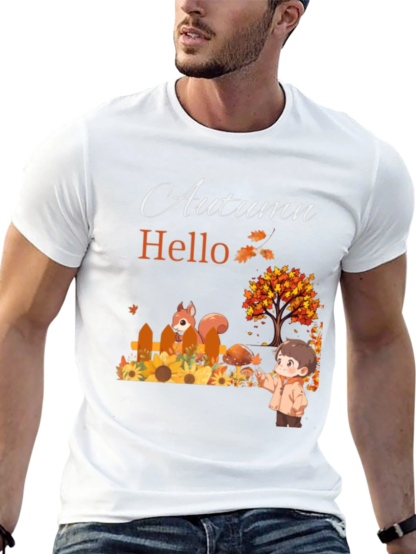 Autumn Hello T-Shirt - Cute Fall Design