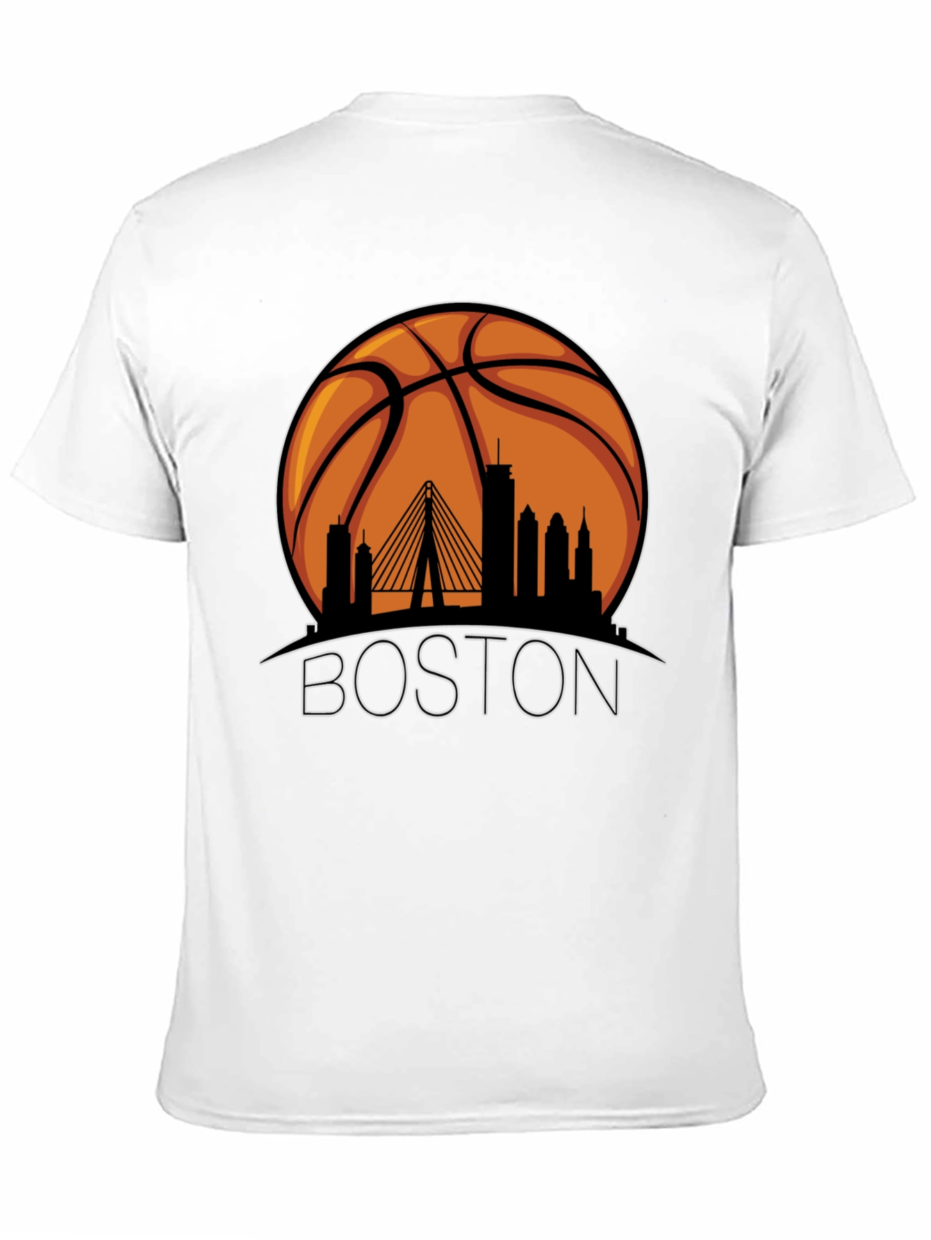Boston Skyline Basketball Graphic T-Shirt