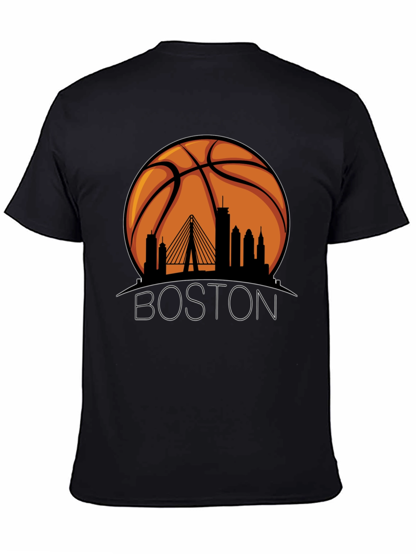Boston Skyline Basketball Graphic T-Shirt