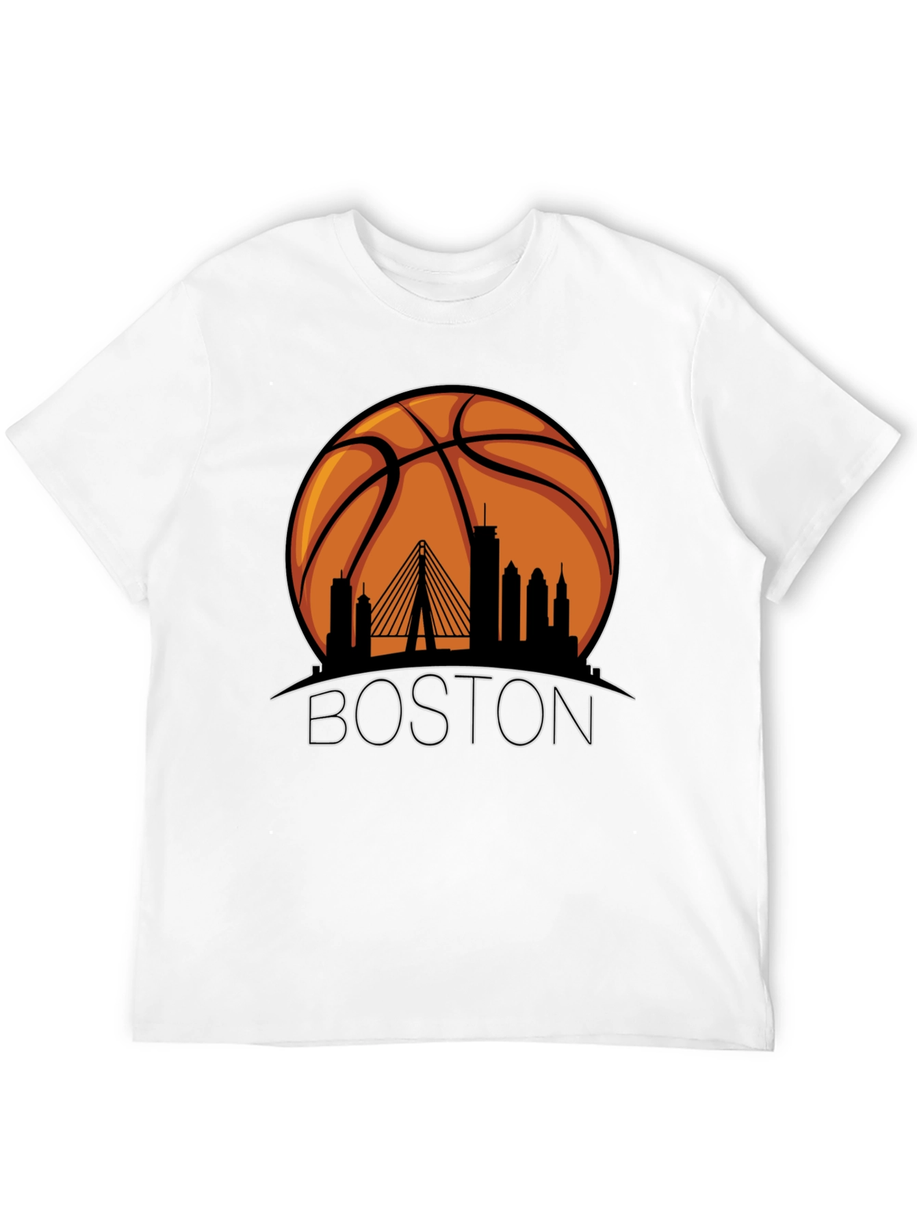 Boston Skyline Basketball Graphic T-Shirt