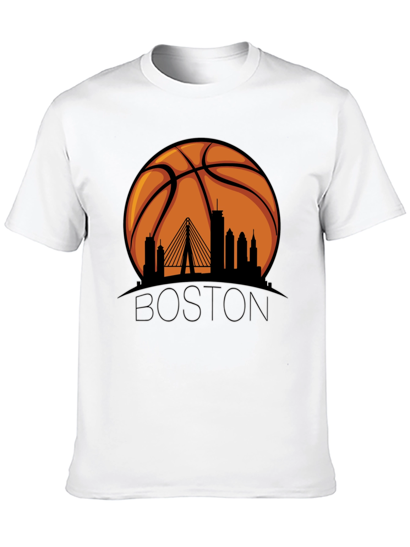 Boston Skyline Basketball Graphic T-Shirt