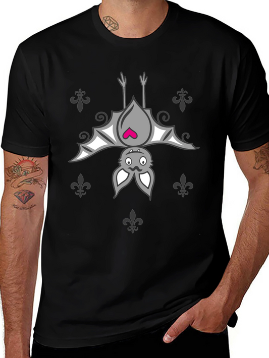Cute Bat Graphic Black T-Shirt - Unisex