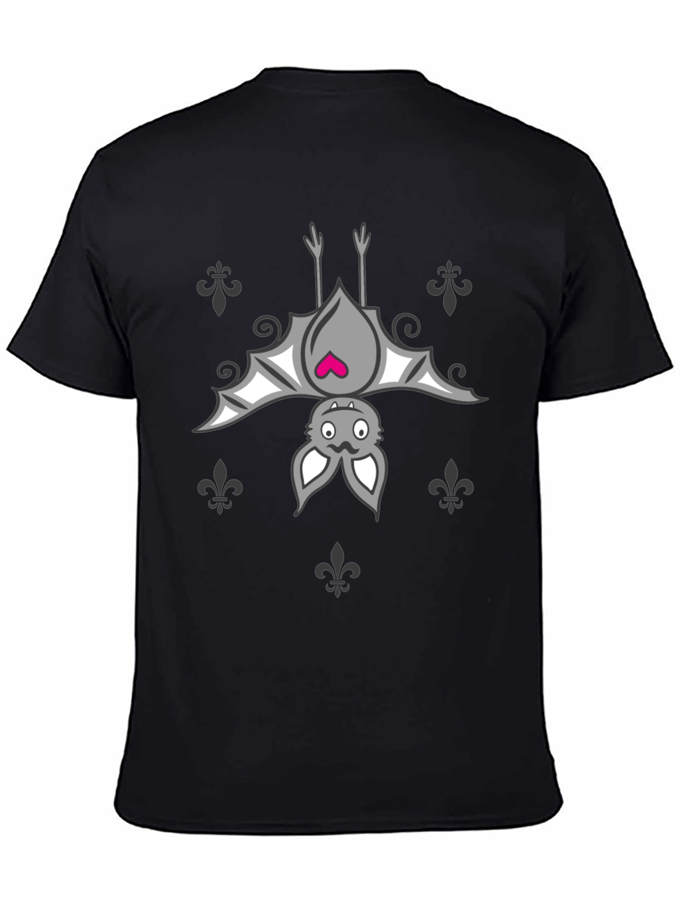 Cute Bat Graphic Black T-Shirt - Unisex