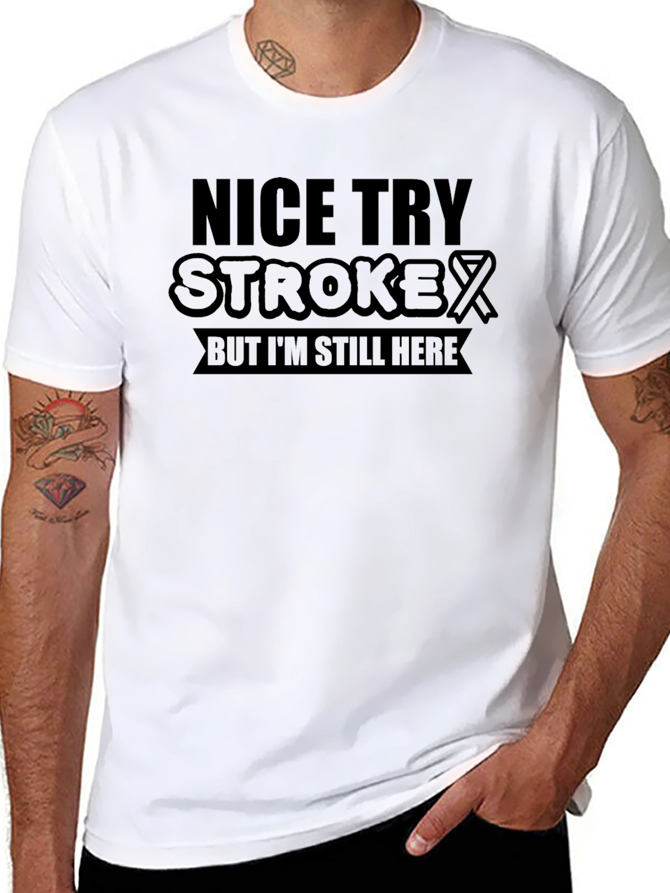 Nice Try Stroke Awareness Graphic T-Shirt
