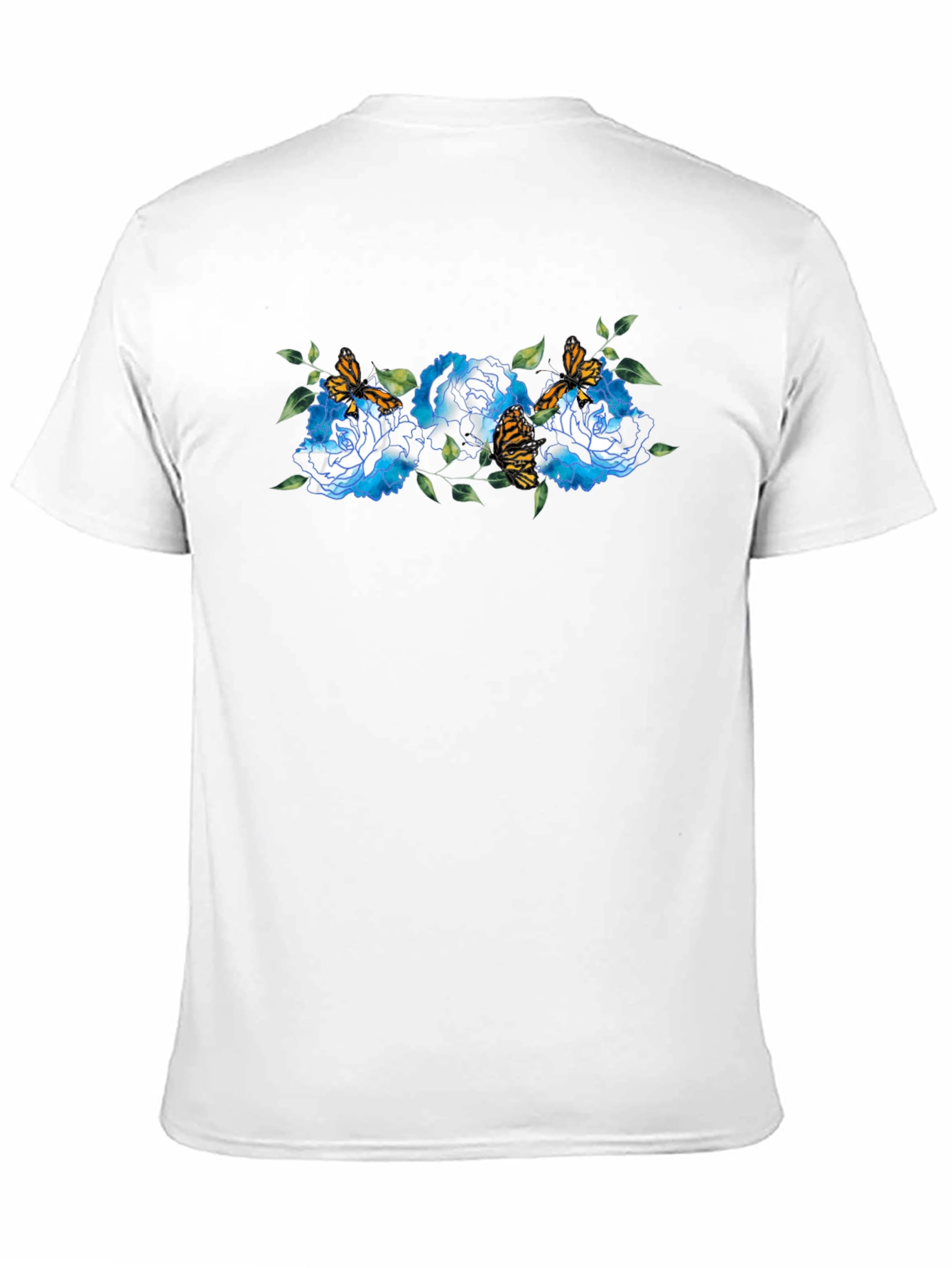Floral Butterfly Black T-Shirt