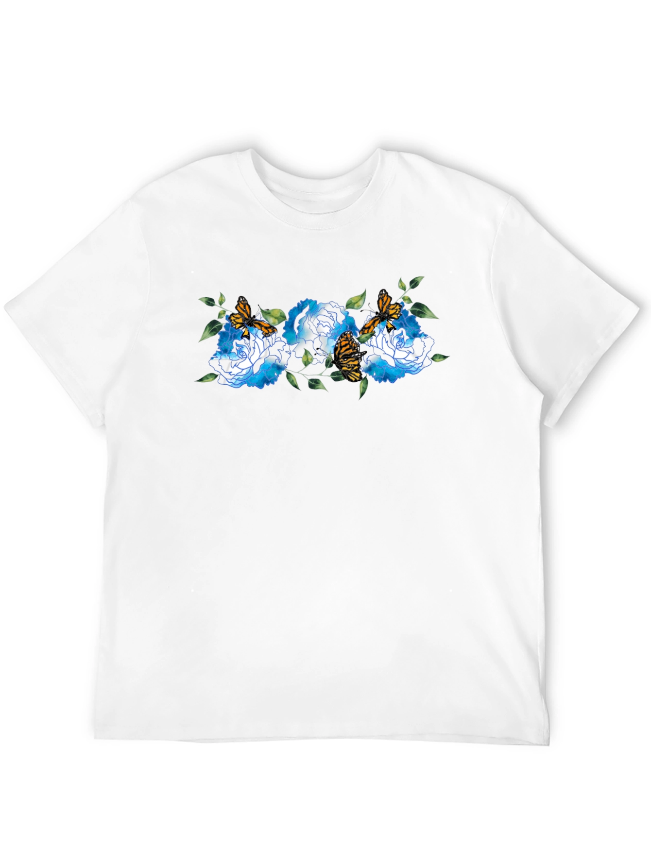Floral Butterfly Black T-Shirt