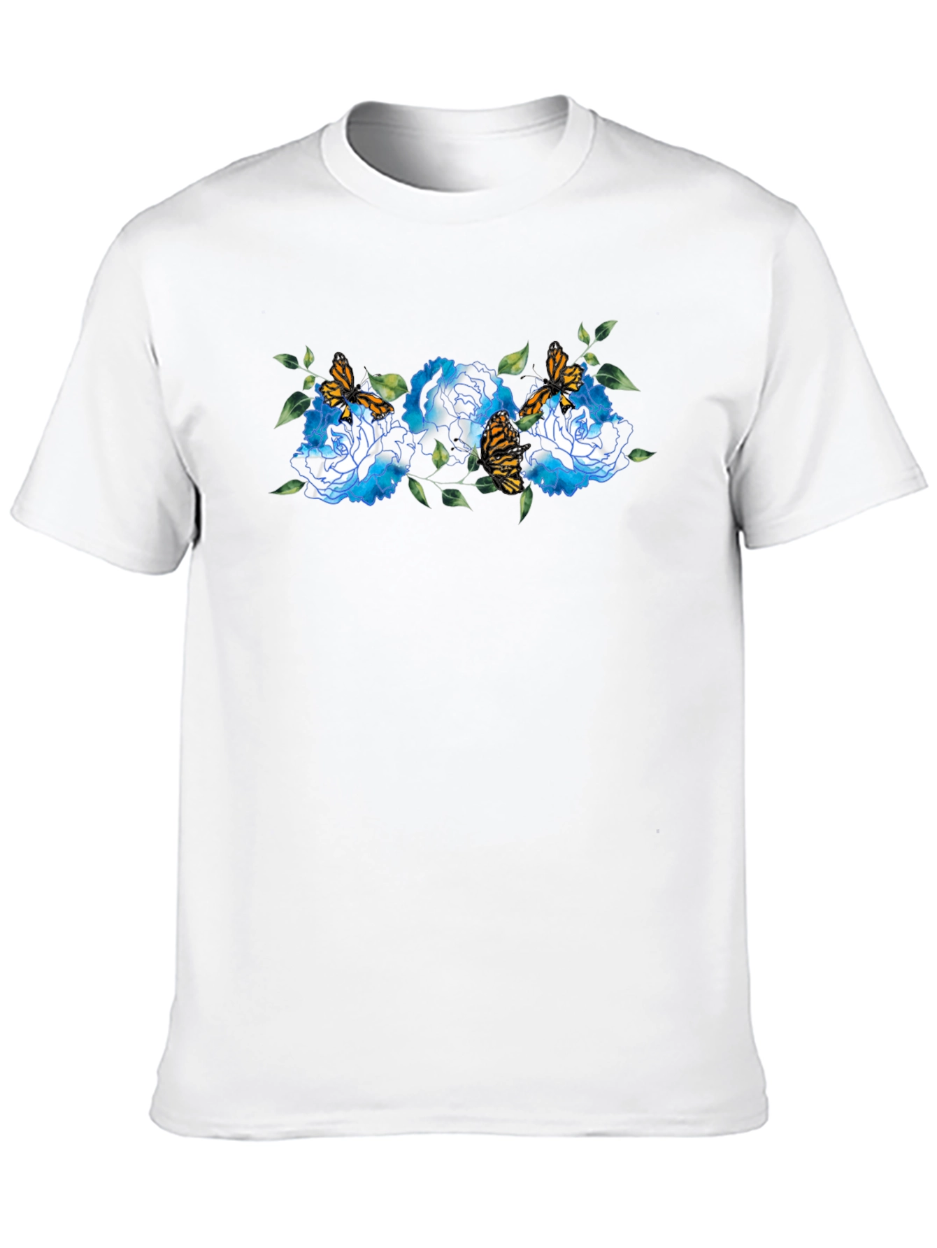 Floral Butterfly Black T-Shirt