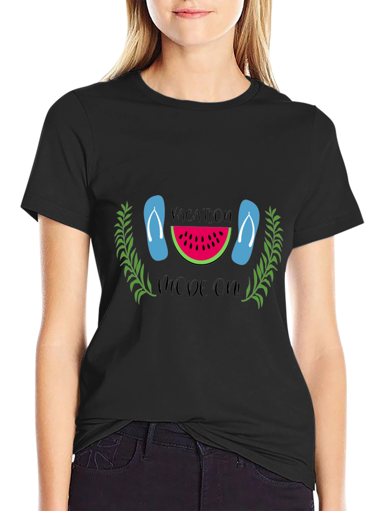 Vacation Mode On Black T-Shirt