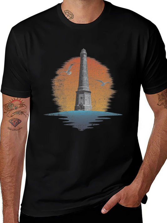 Lighthouse Graphic Tee - Coastal Design