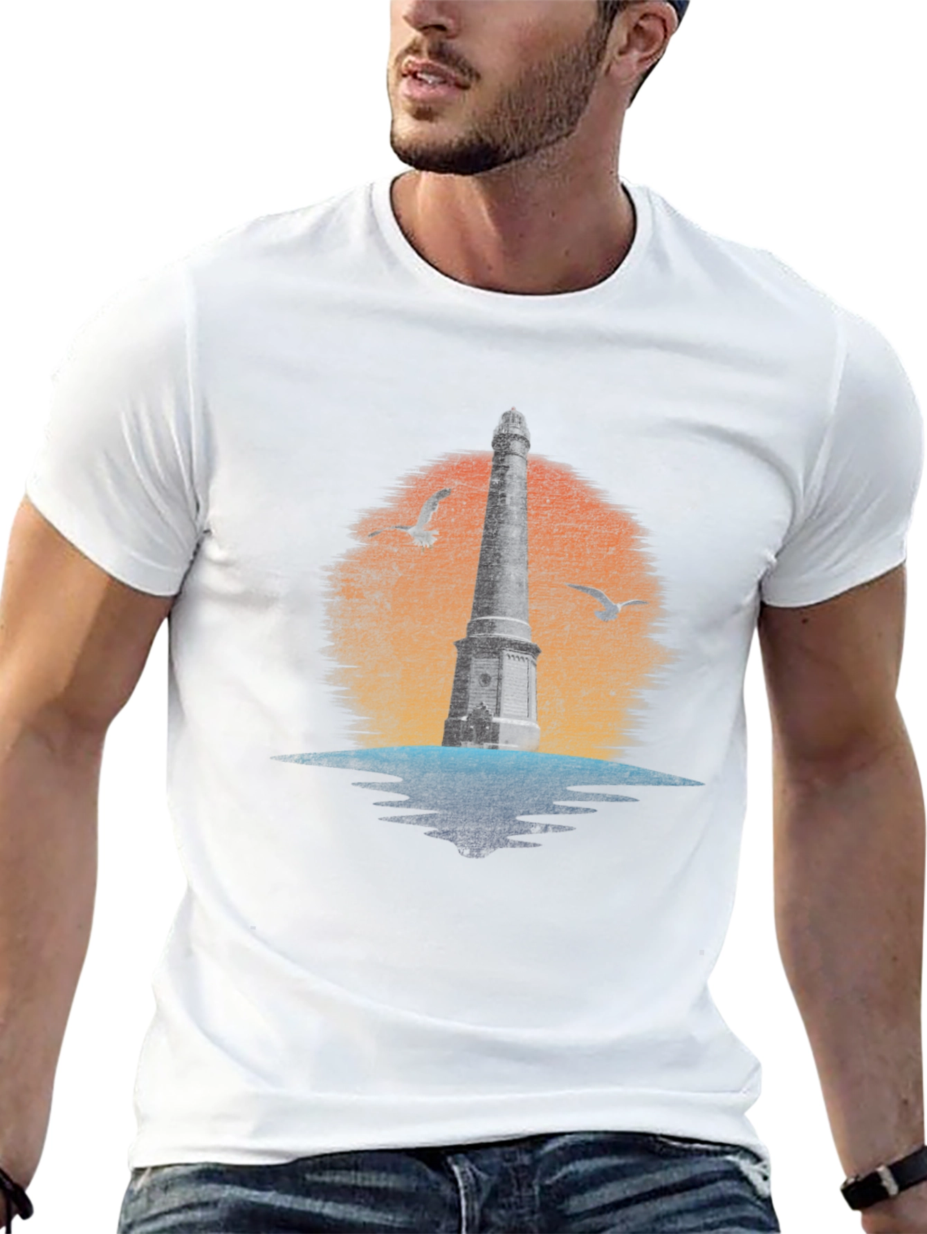 Lighthouse Graphic Tee - Coastal Design