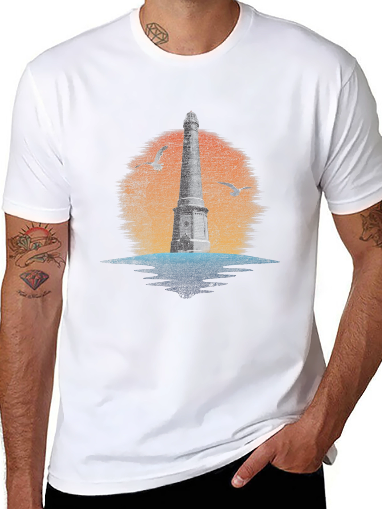 Lighthouse Graphic Tee - Coastal Design
