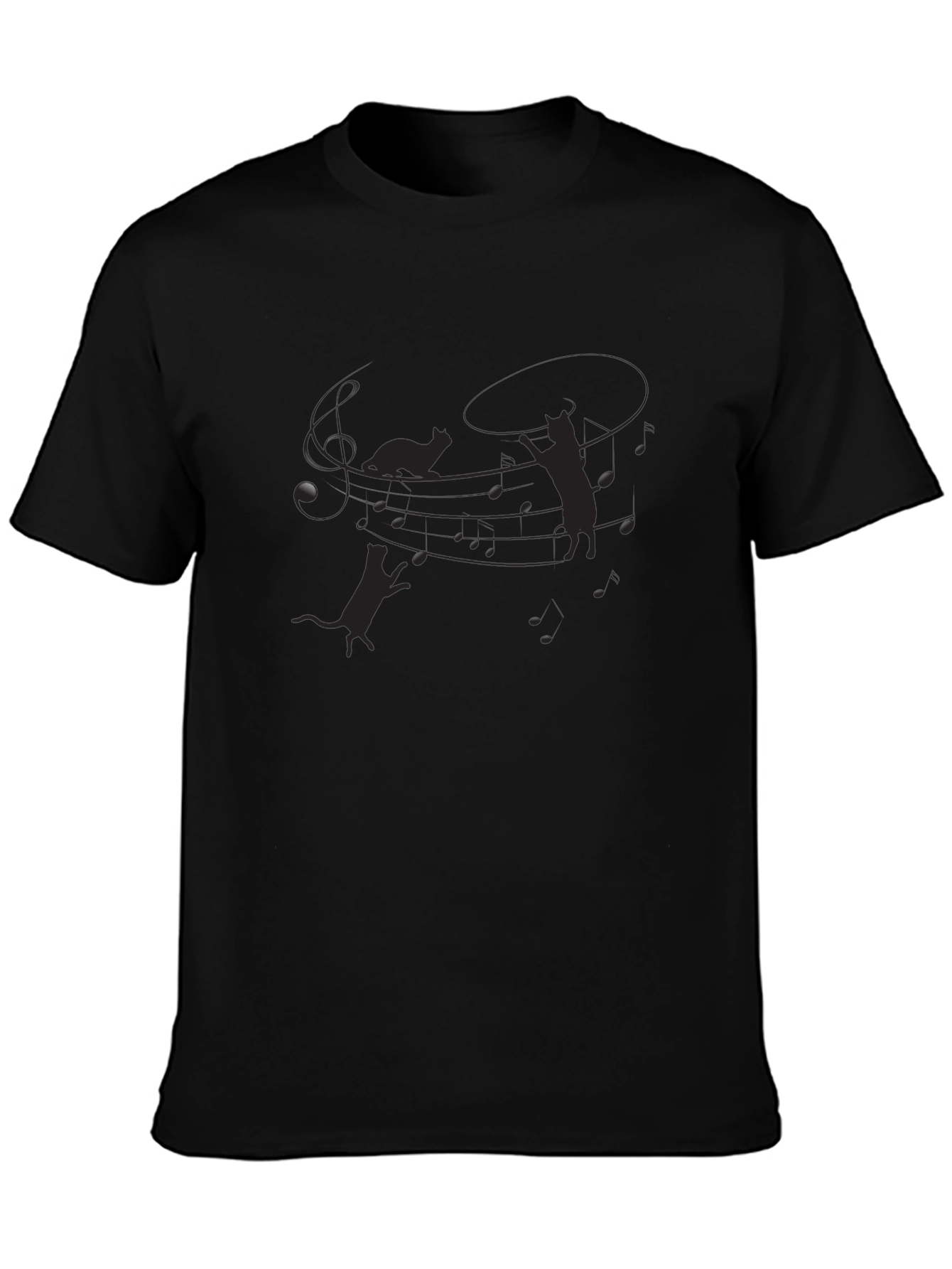 Mens Black Cat Silhouette Graphic Tee