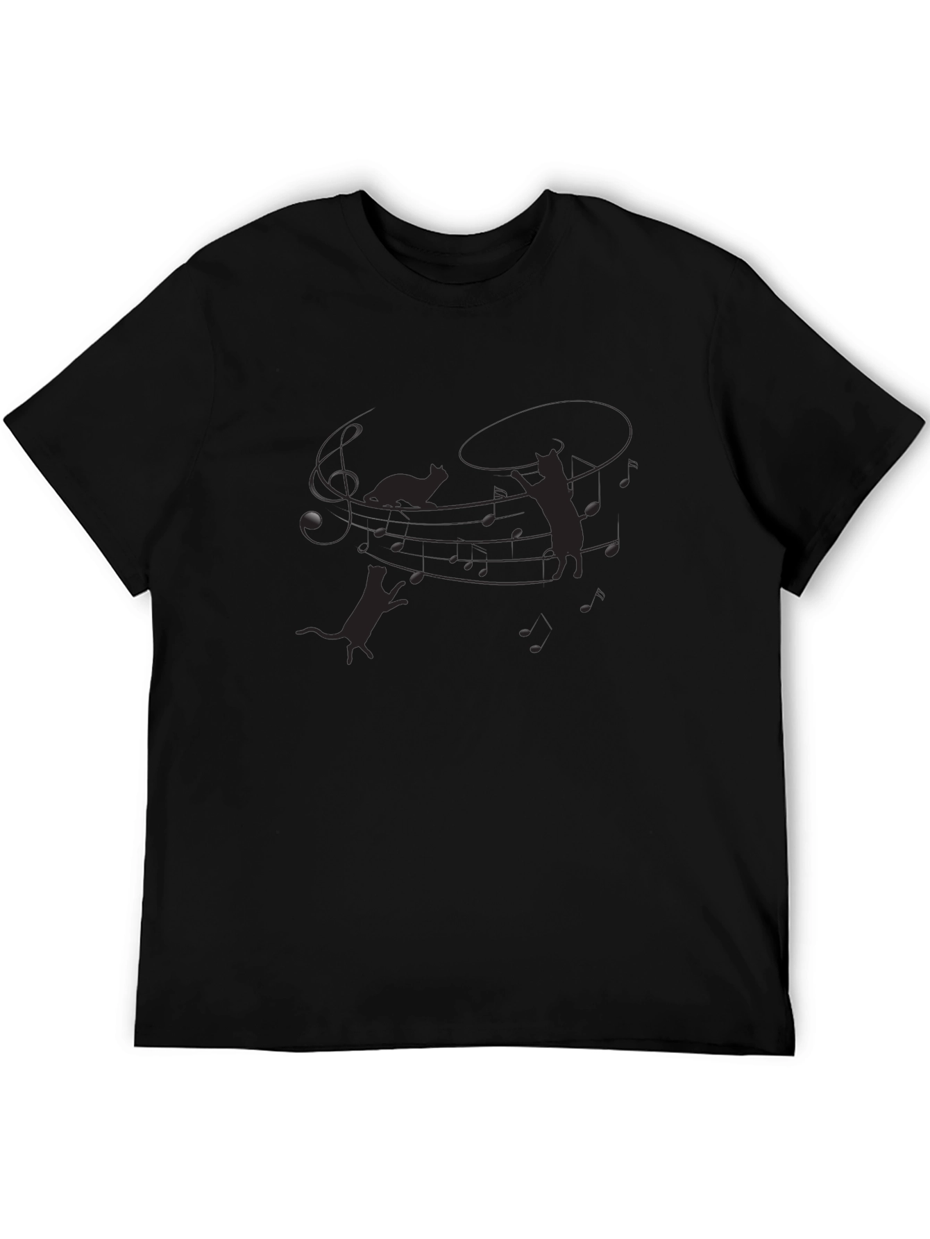 Mens Black Cat Silhouette Graphic Tee