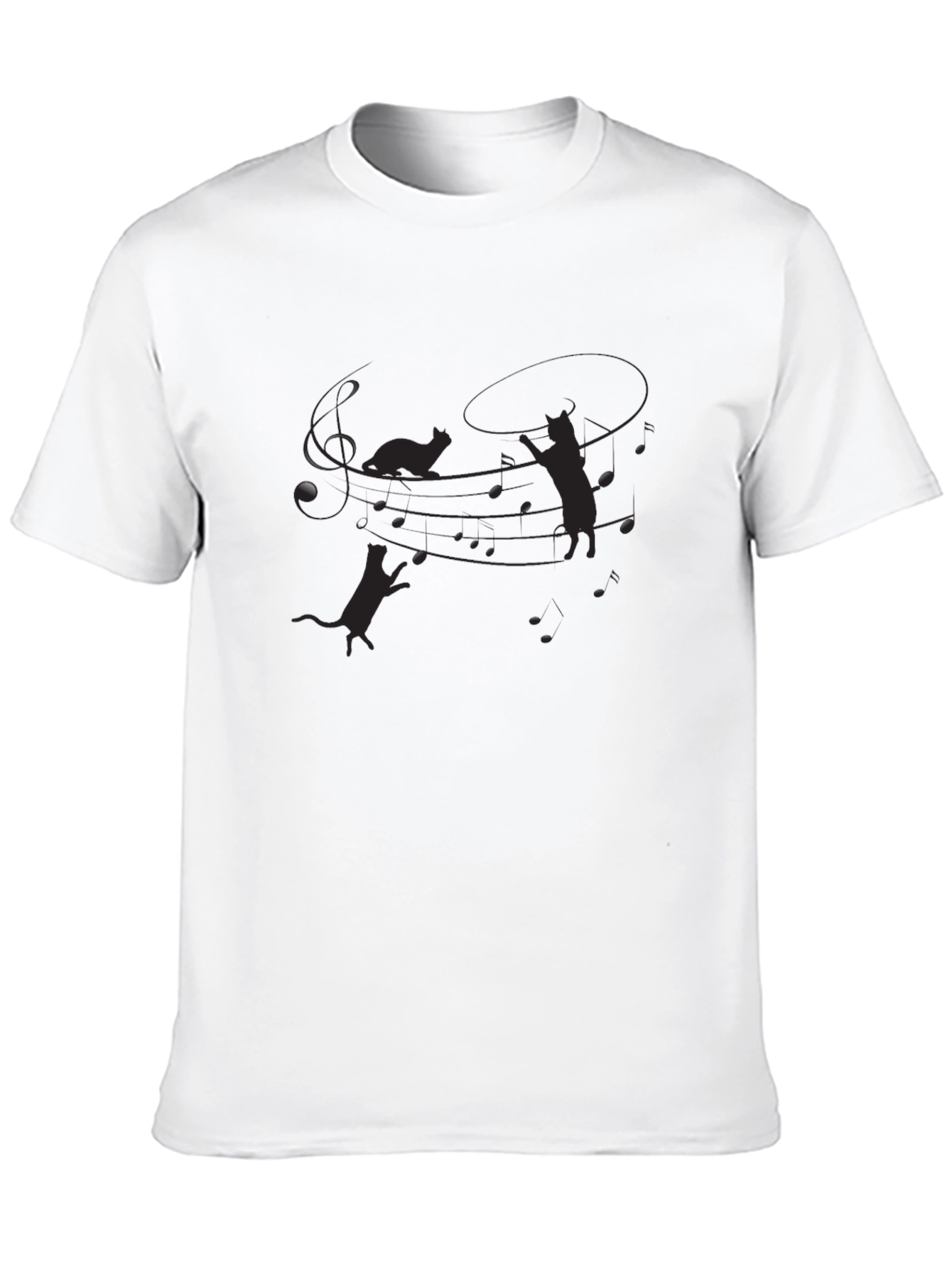 Mens Black Cat Silhouette Graphic Tee