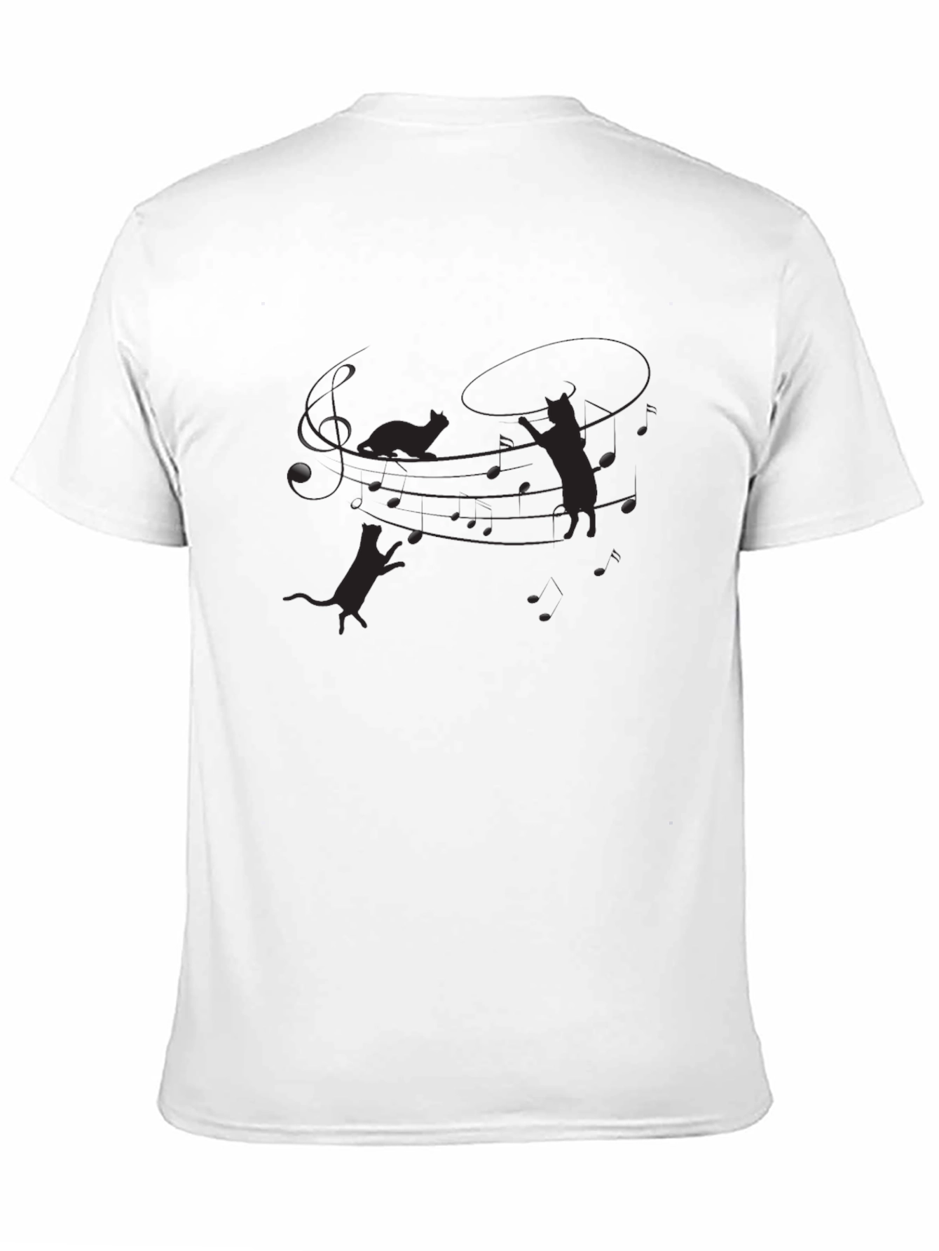 Mens Black Cat Silhouette Graphic Tee