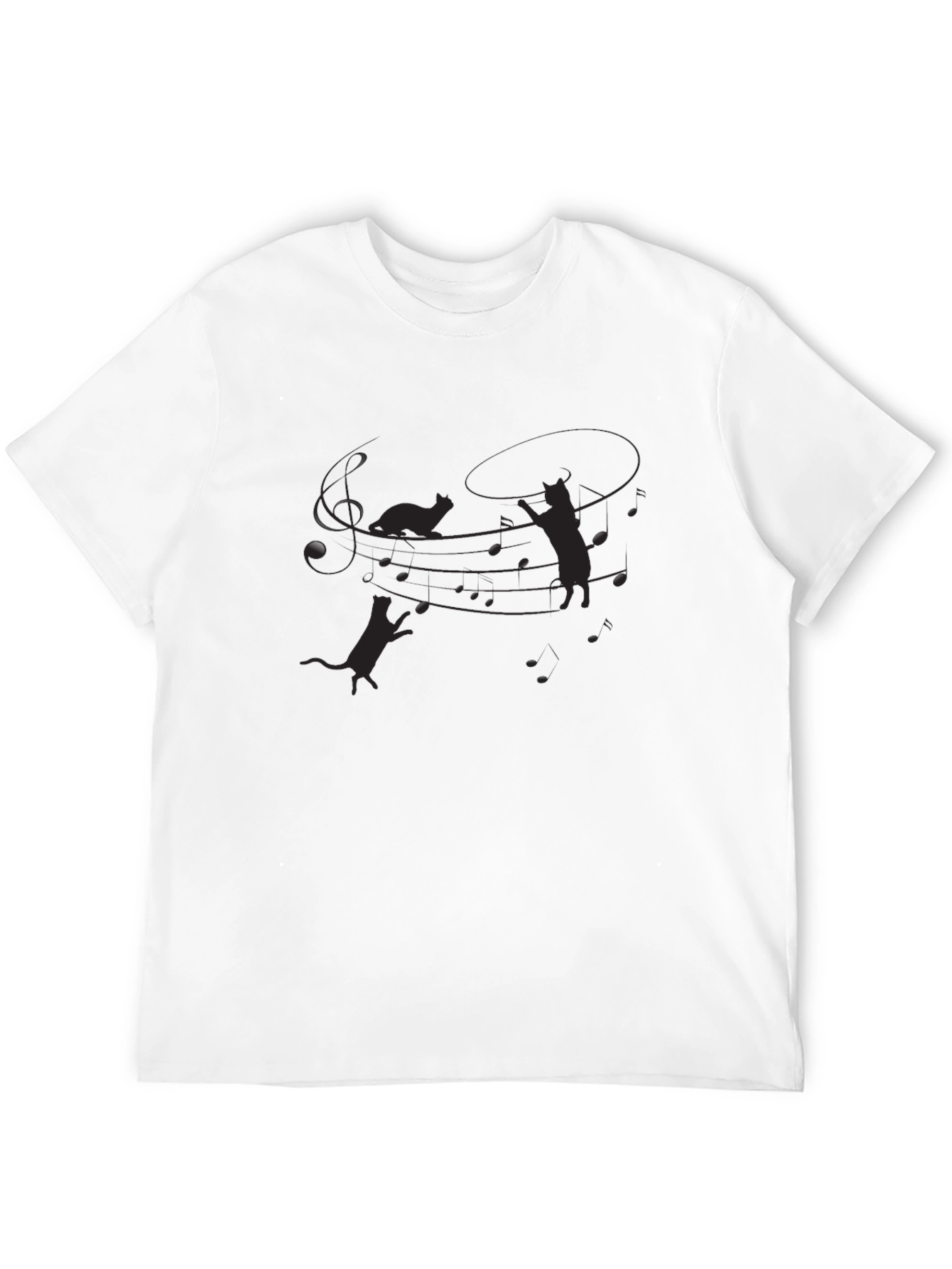 Mens Black Cat Silhouette Graphic Tee