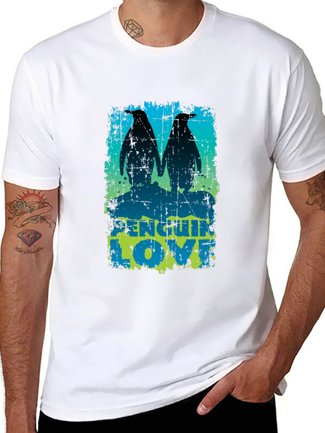 Penguin Love Graphic Tee - Cute Couple Design