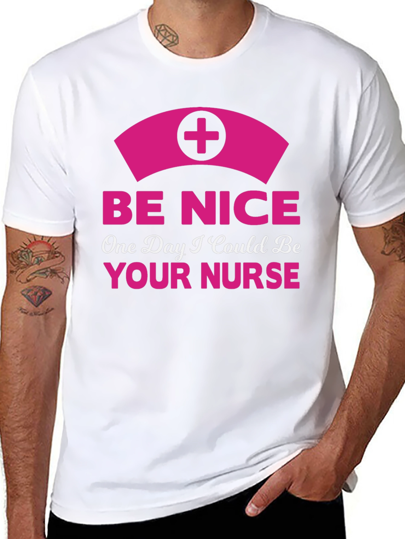 Be Nice Nurse T-Shirt - Novelty Graphic Tee