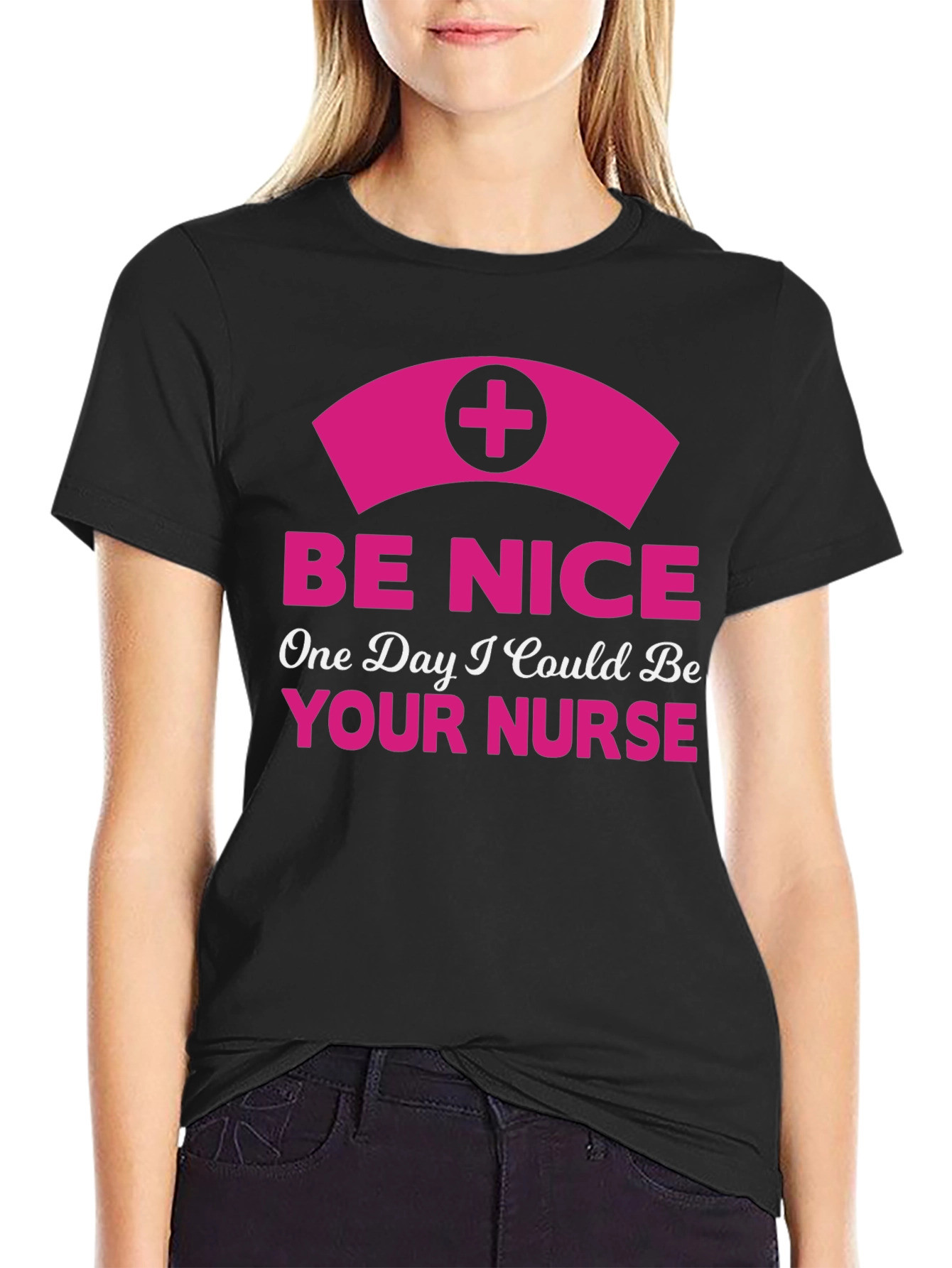 Be Nice Nurse T-Shirt - Novelty Graphic Tee