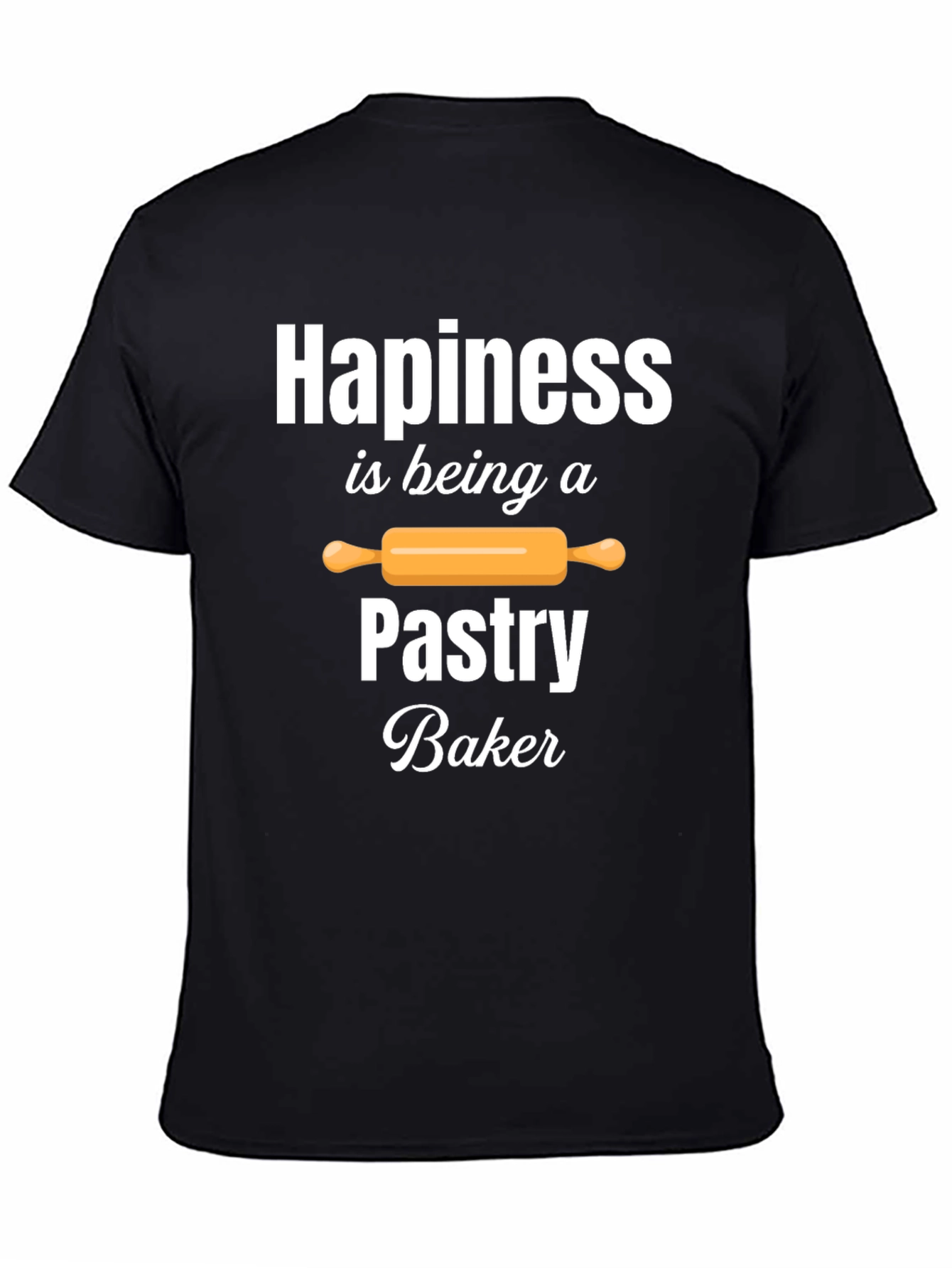 Pastry Baker Happiness T-Shirt - Black