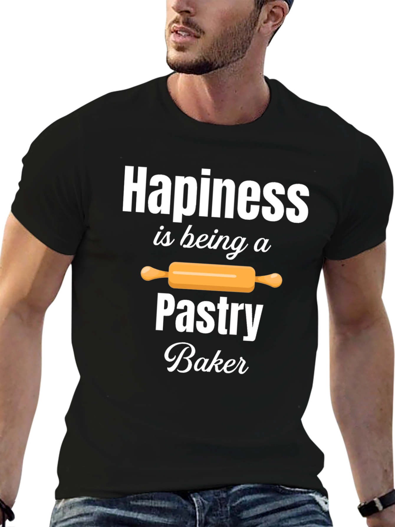 Pastry Baker Happiness T-Shirt - Black