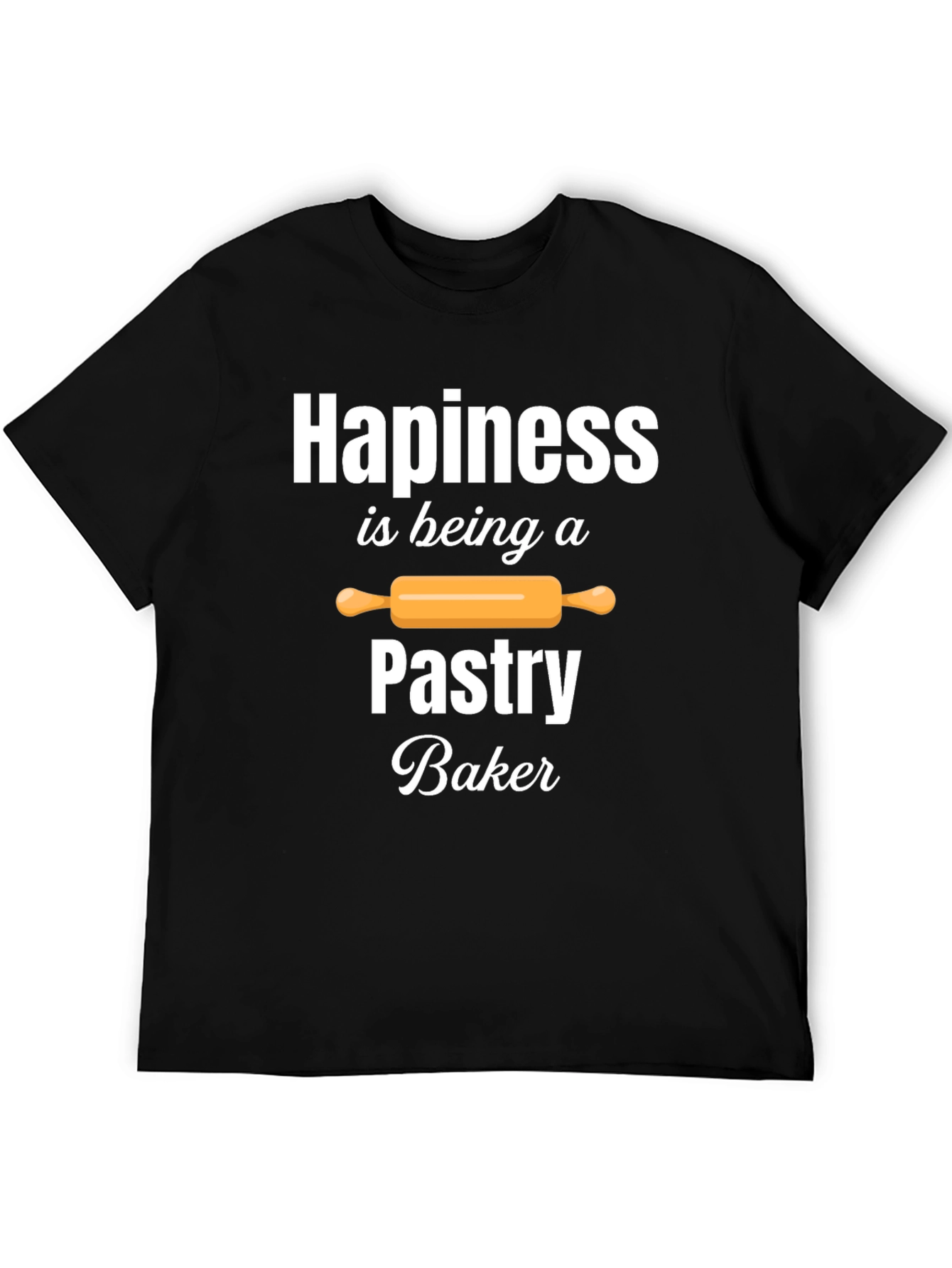 Pastry Baker Happiness T-Shirt - Black