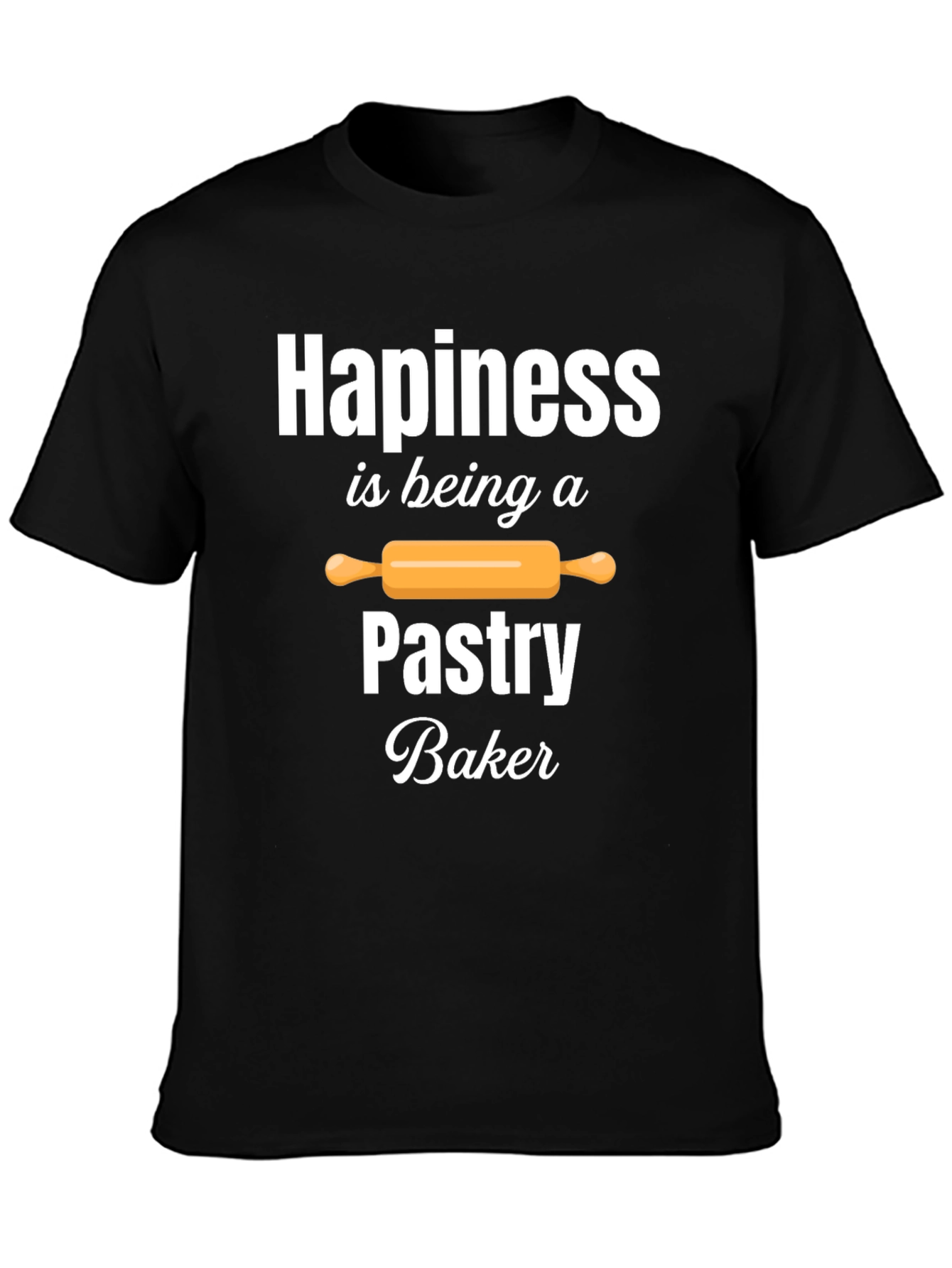 Pastry Baker Happiness T-Shirt - Black