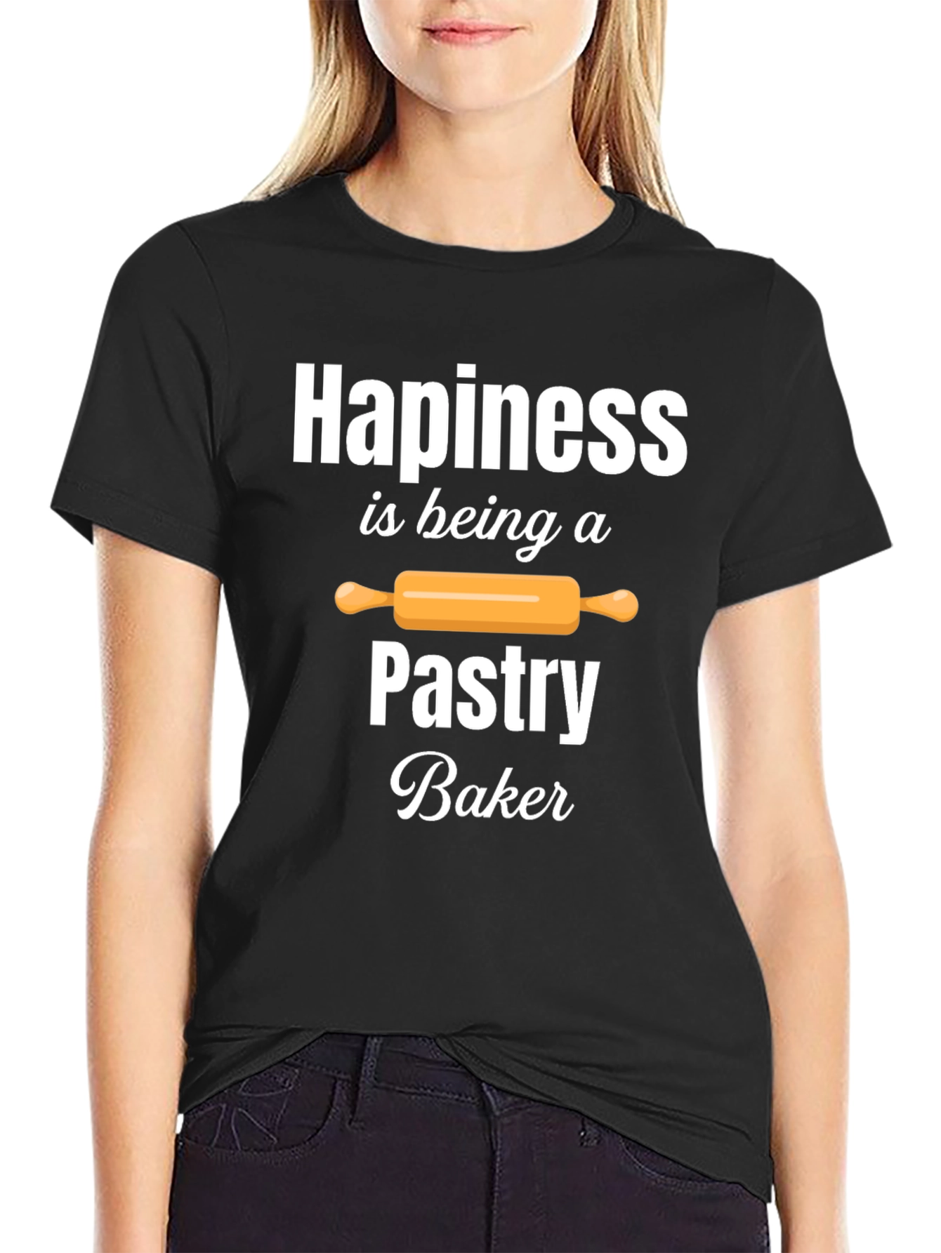 Pastry Baker Happiness T-Shirt - Black