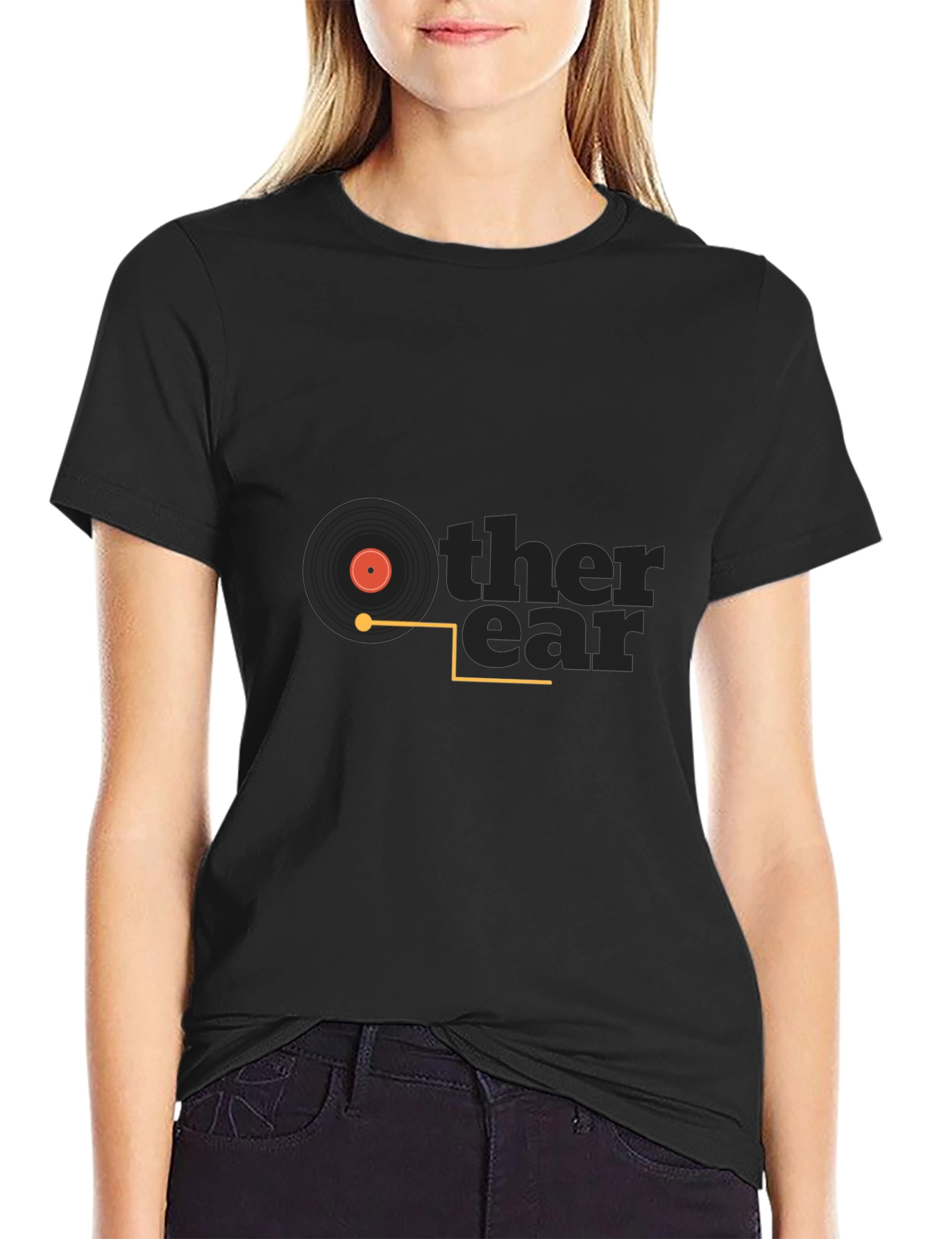 Other Ear Record Player Black T-Shirt
