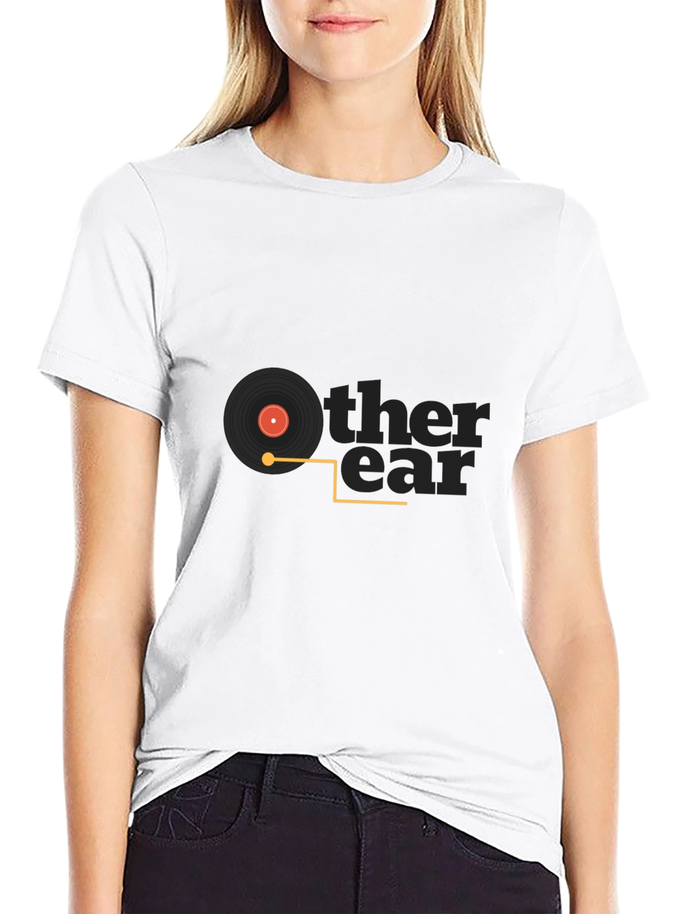 Other Ear Record Player Black T-Shirt