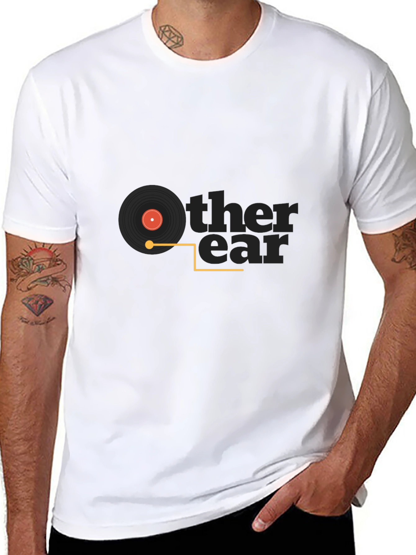 Other Ear Record Player Black T-Shirt