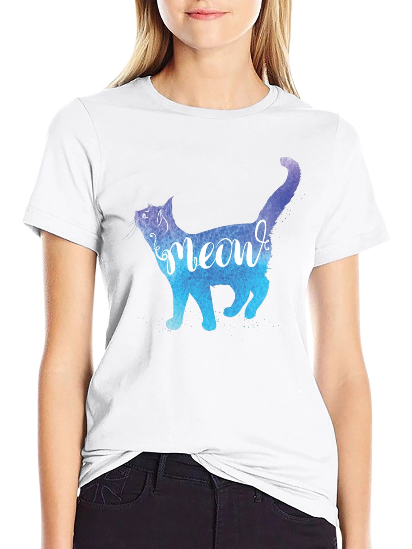 Meow Cat Graphic Tee - Stylish Mens T-Shirt