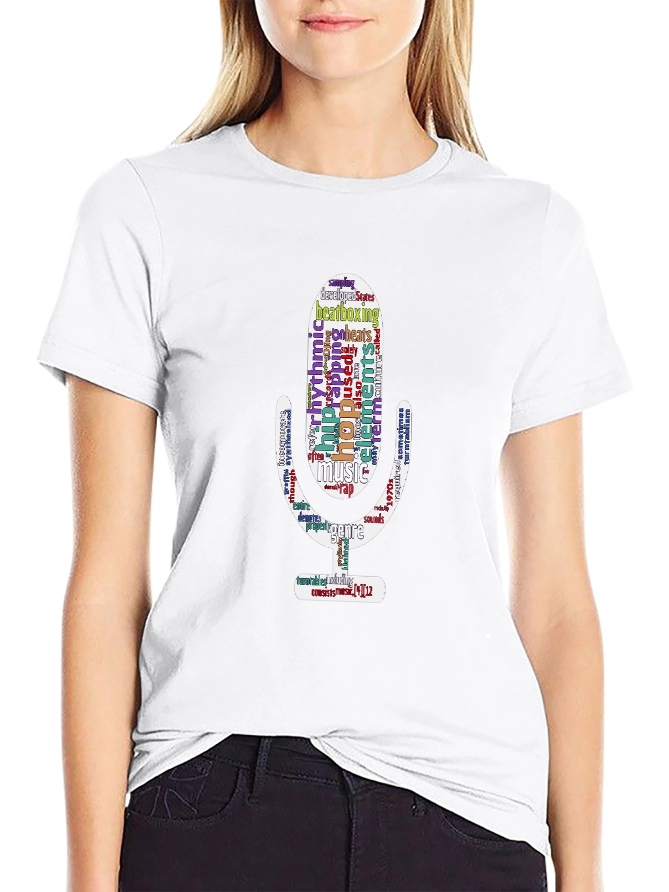 Hip Hop Word Art Microphone T-Shirt