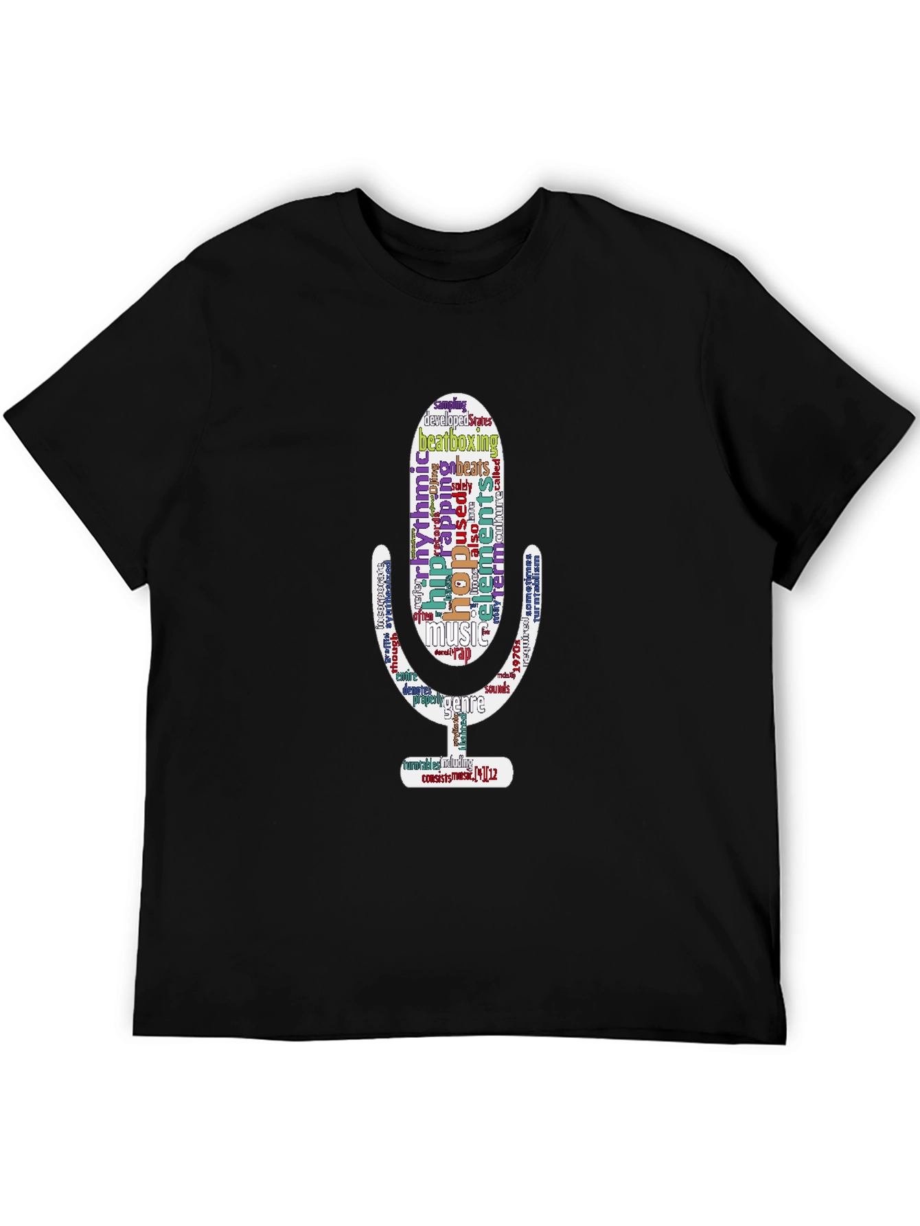 Hip Hop Word Art Microphone T-Shirt