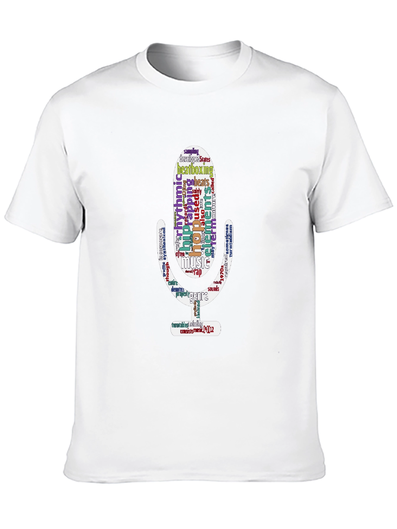 Hip Hop Word Art Microphone T-Shirt