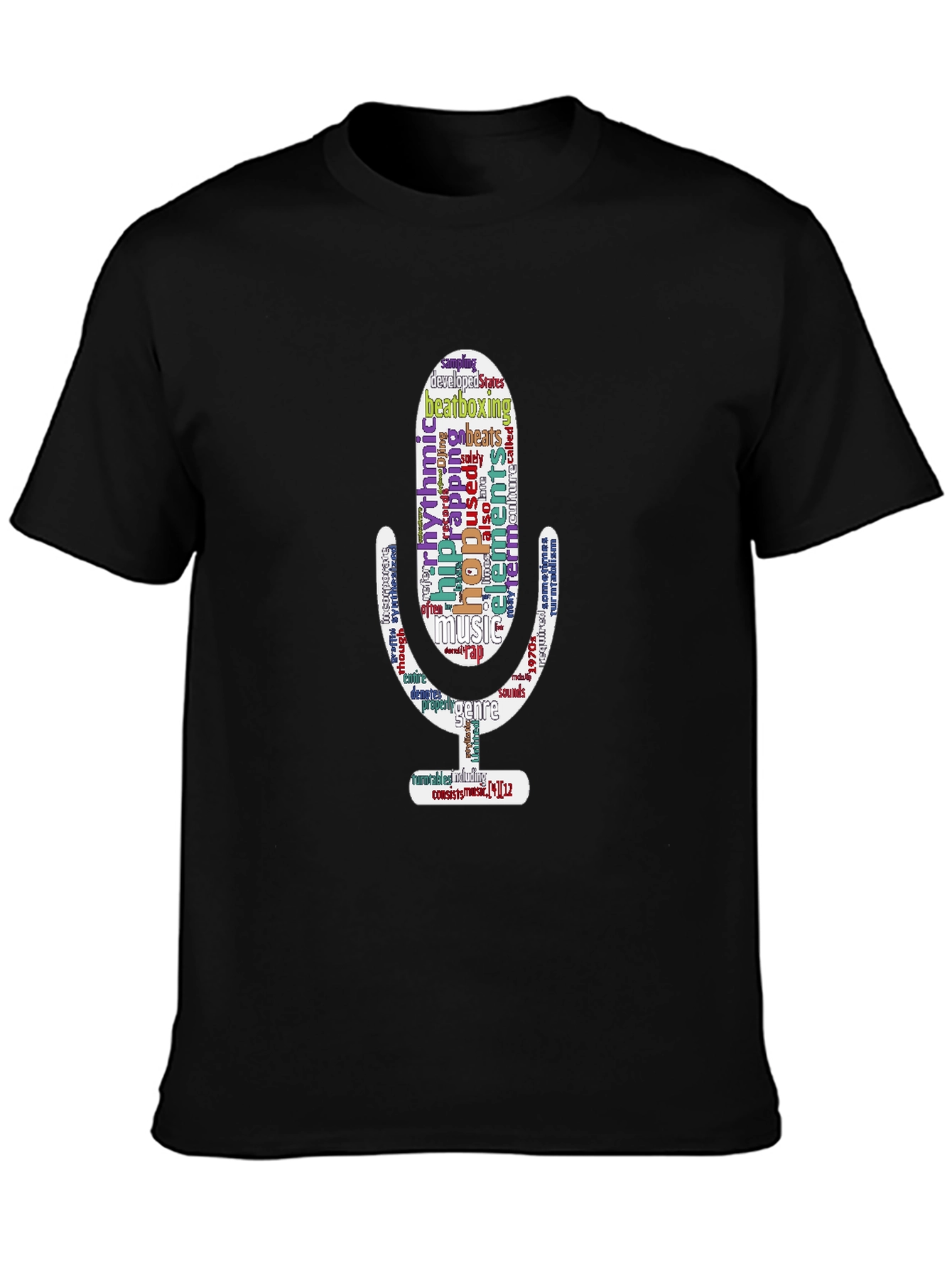 Hip Hop Word Art Microphone T-Shirt