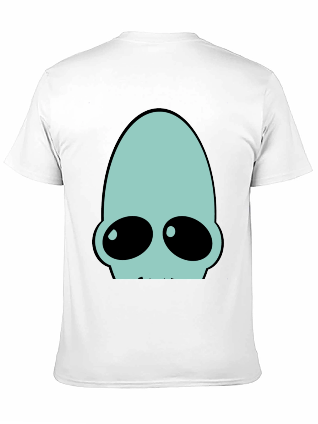 Futuristic Alien Head Graphic Tee - Black