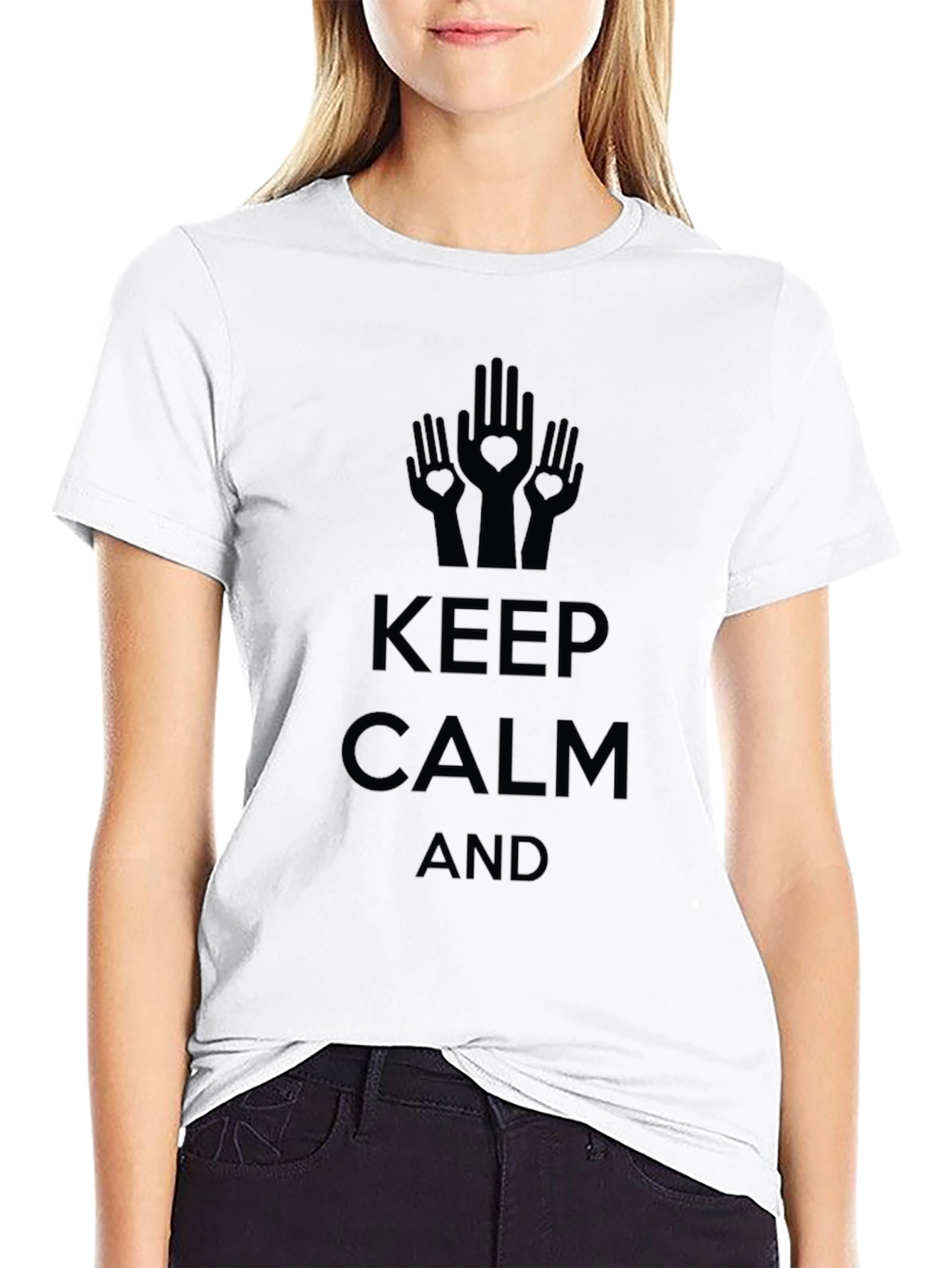 Keep Calm Graphic Tee - Black Cotton Blend